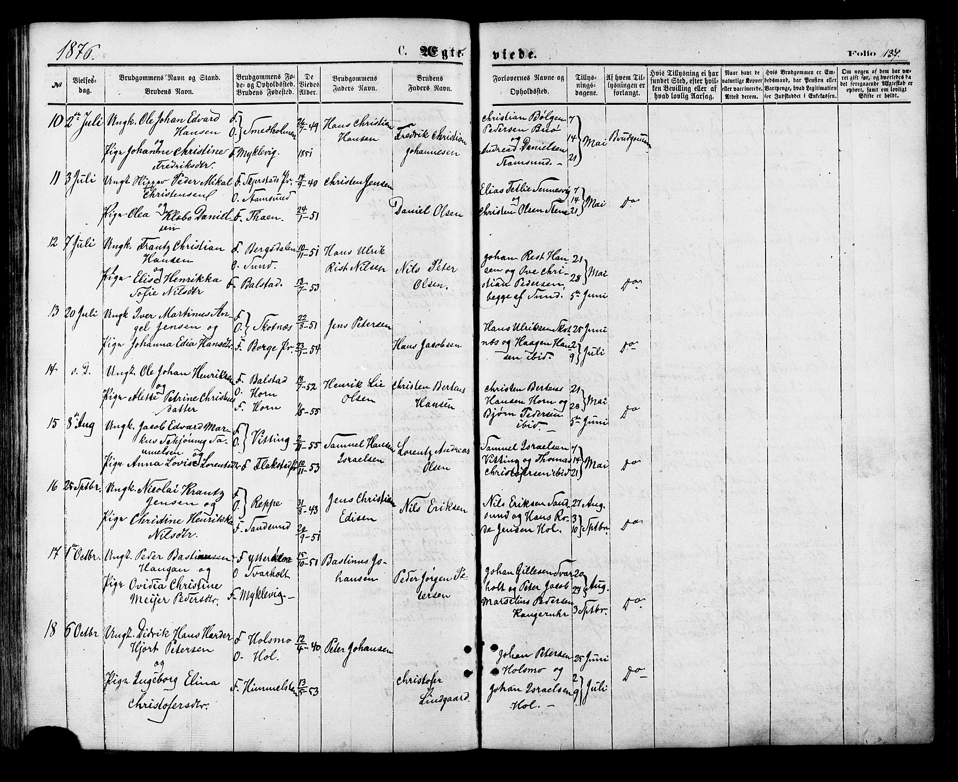 Ministerialprotokoller, klokkerbøker og fødselsregistre - Nordland, AV/SAT-A-1459/881/L1166: Parish register (copy) no. 881C03, 1876-1885, p. 137