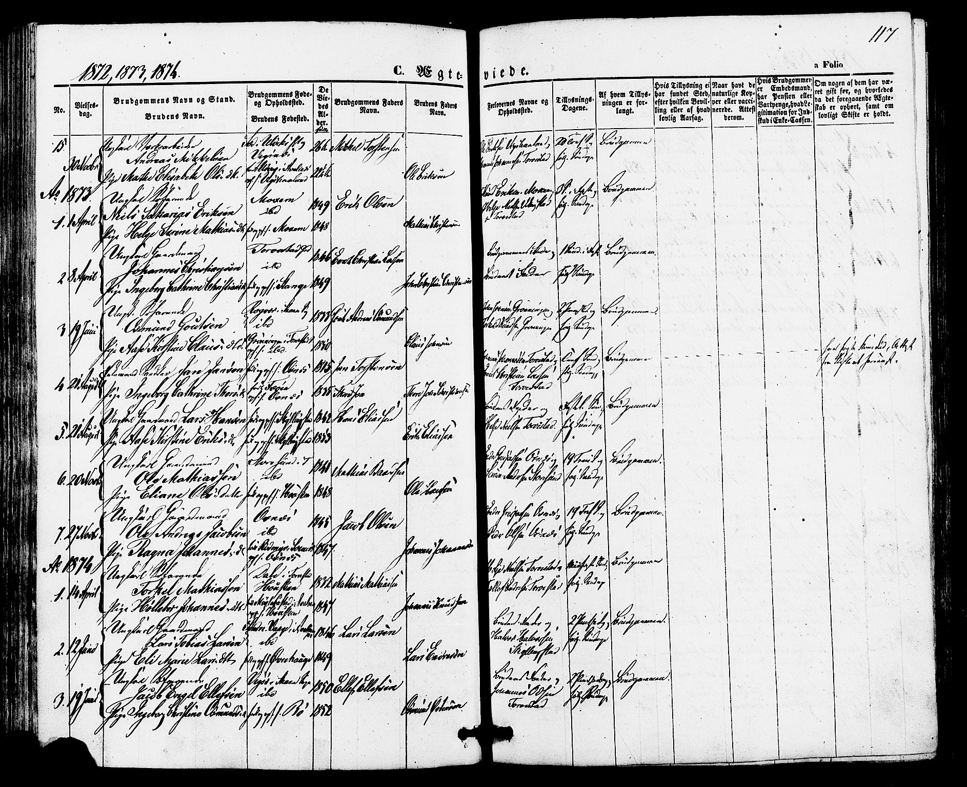 Torvastad sokneprestkontor, SAST/A -101857/H/Ha/Haa/L0010: Parish register (official) no. A 10, 1857-1878, p. 117