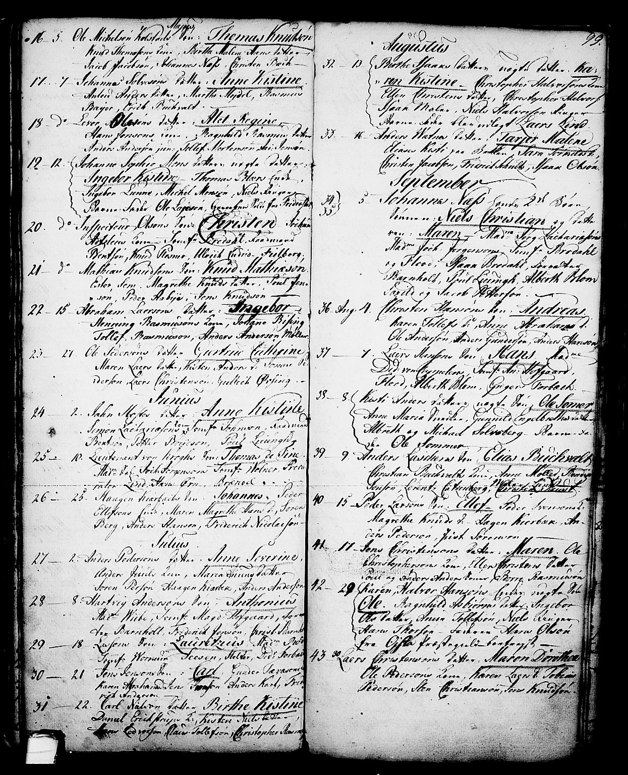 Skien kirkebøker, SAKO/A-302/G/Ga/L0001: Parish register (copy) no. 1, 1756-1791, p. 99