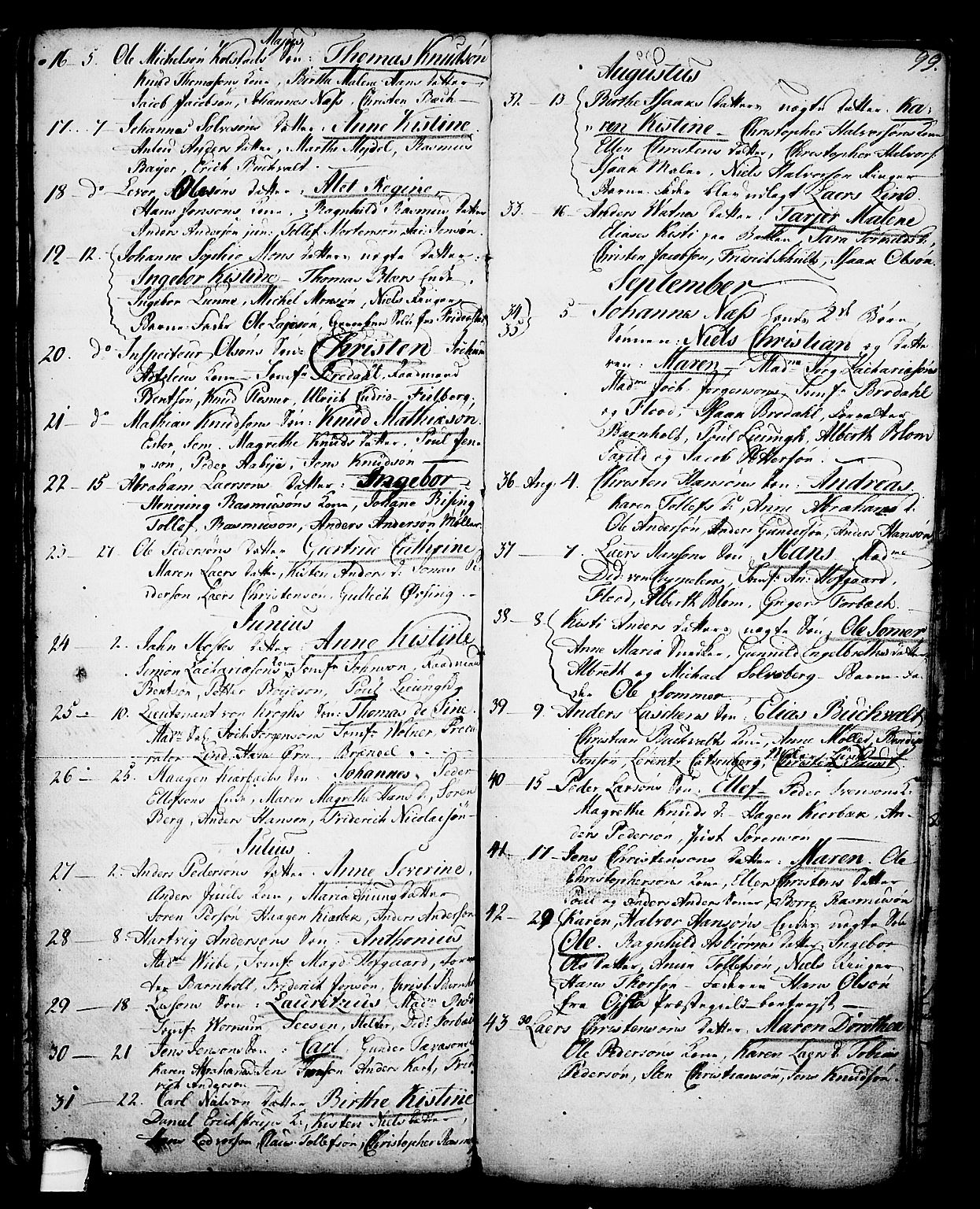 Skien kirkebøker, AV/SAKO-A-302/G/Ga/L0001: Parish register (copy) no. 1, 1756-1791, p. 99