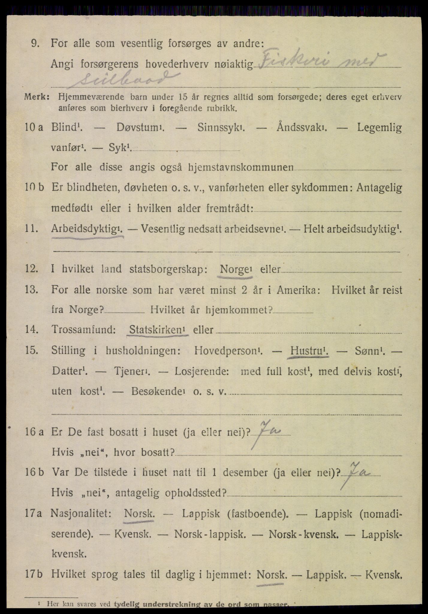 SAT, 1920 census for Hamarøy, 1920, p. 6783