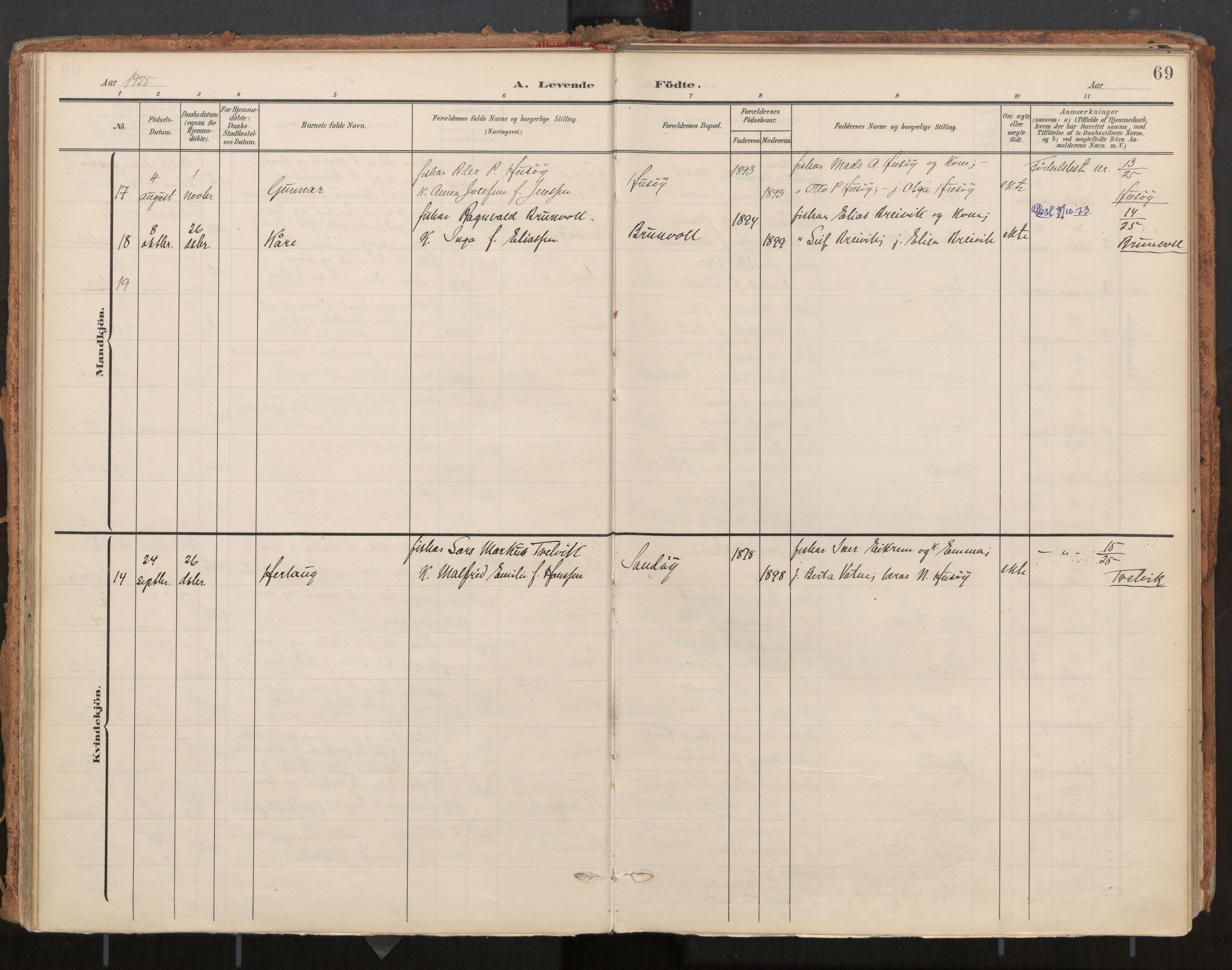 Ministerialprotokoller, klokkerbøker og fødselsregistre - Møre og Romsdal, AV/SAT-A-1454/561/L0730: Parish register (official) no. 561A04, 1901-1929, p. 69