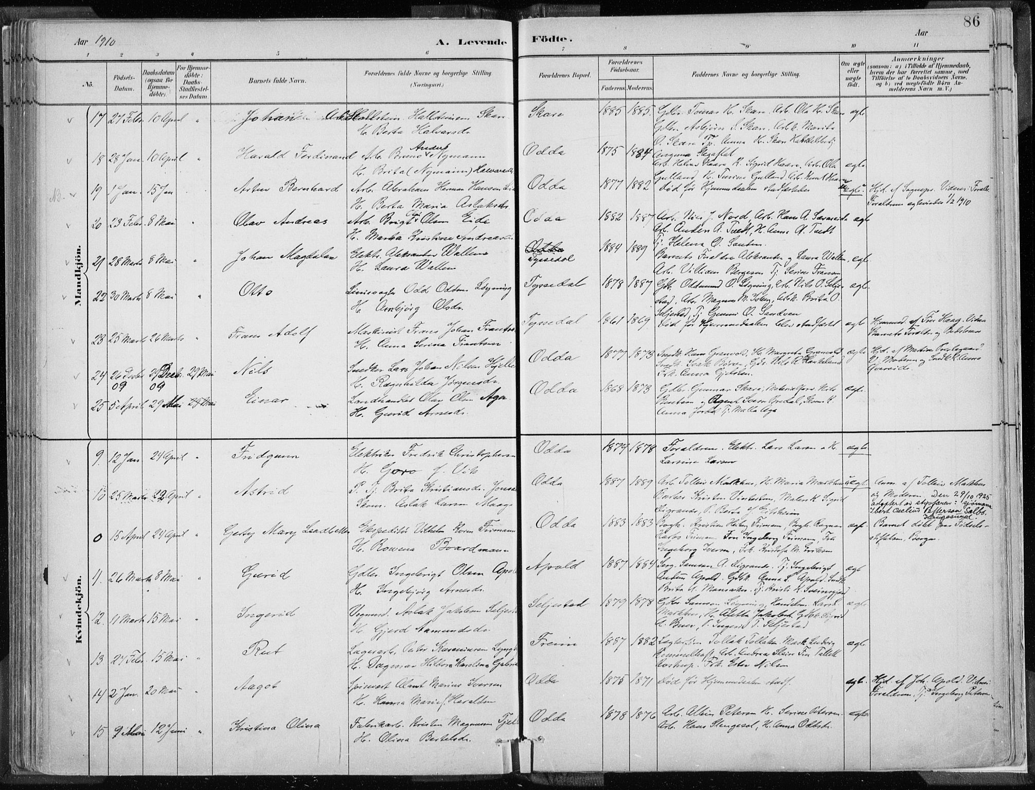 Odda Sokneprestembete, SAB/A-77201/H/Haa: Parish register (official) no. A  3, 1882-1913, p. 86