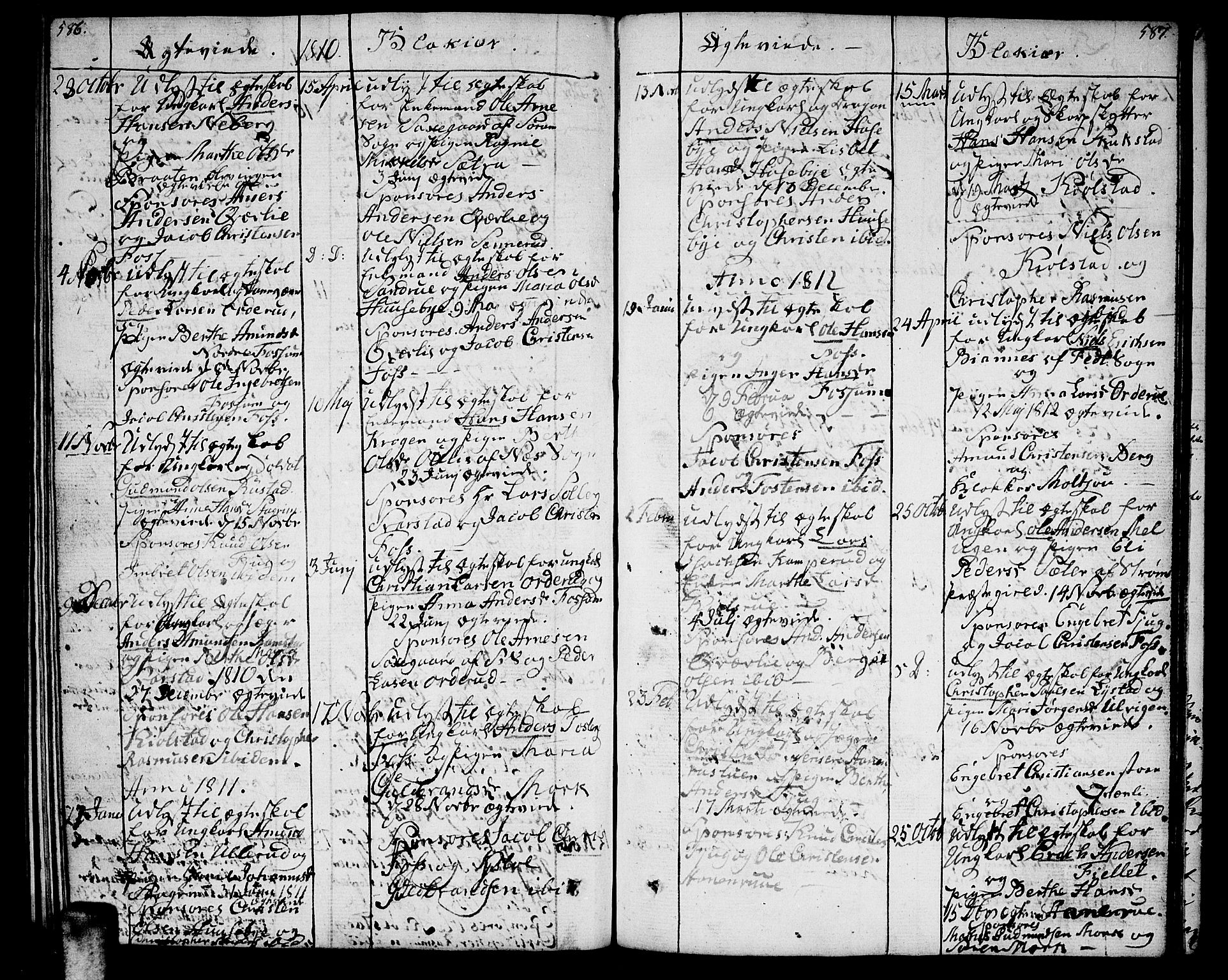 Aurskog prestekontor Kirkebøker, SAO/A-10304a/F/Fa/L0004: Parish register (official) no. I 4, 1807-1814, p. 586-587