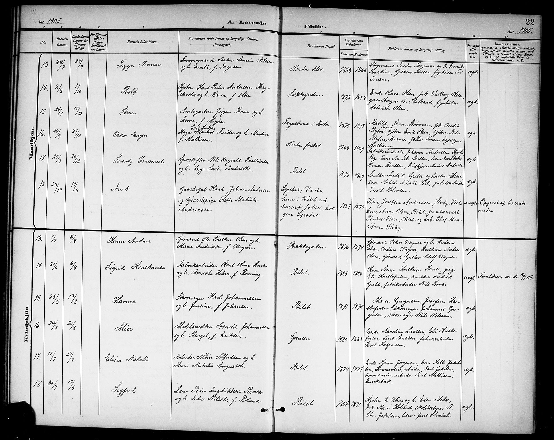 Holmestrand kirkebøker, AV/SAKO-A-346/G/Ga/L0006: Parish register (copy) no. 6, 1901-1923, p. 22