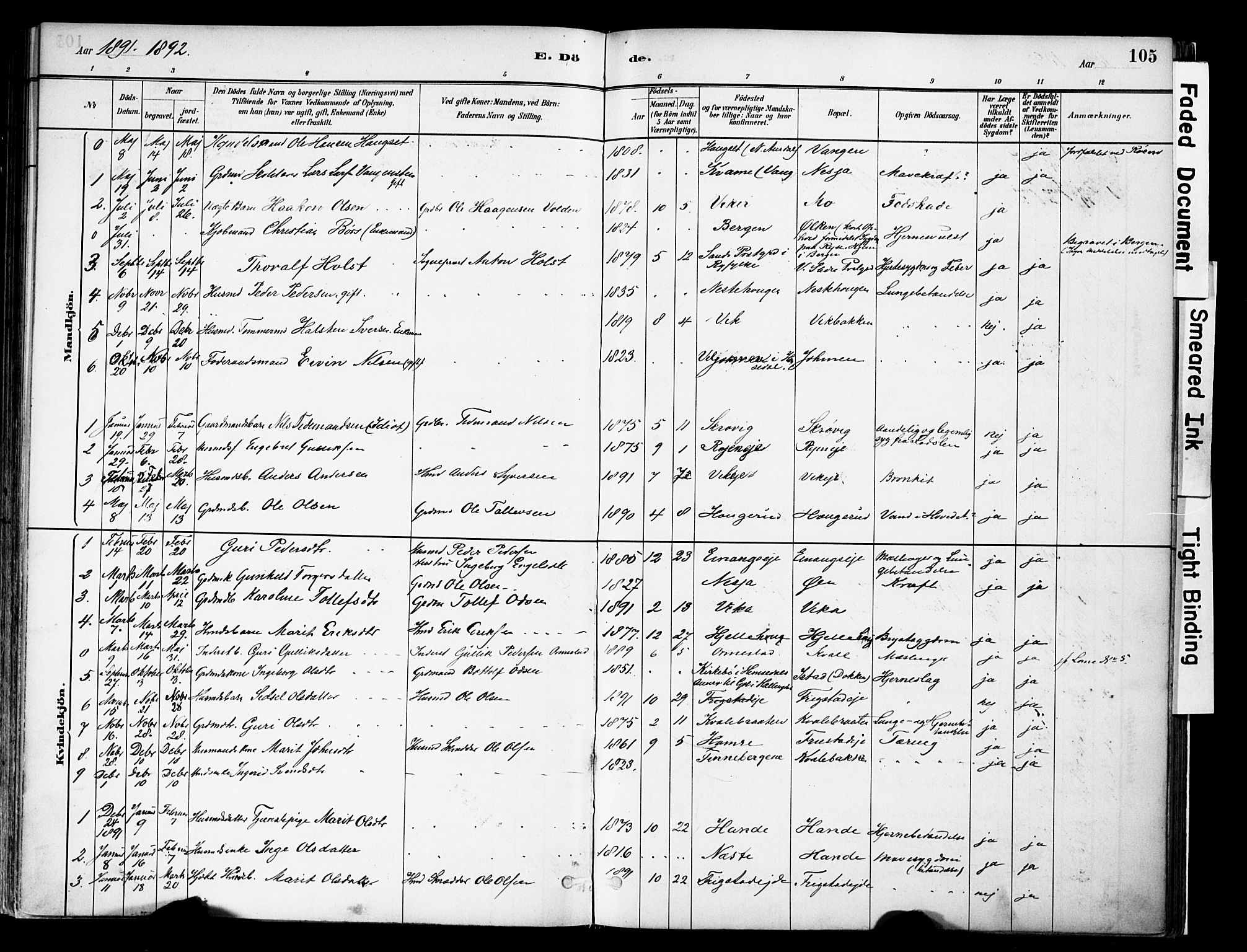 Vestre Slidre prestekontor, AV/SAH-PREST-136/H/Ha/Haa/L0004: Parish register (official) no. 4, 1881-1911, p. 105