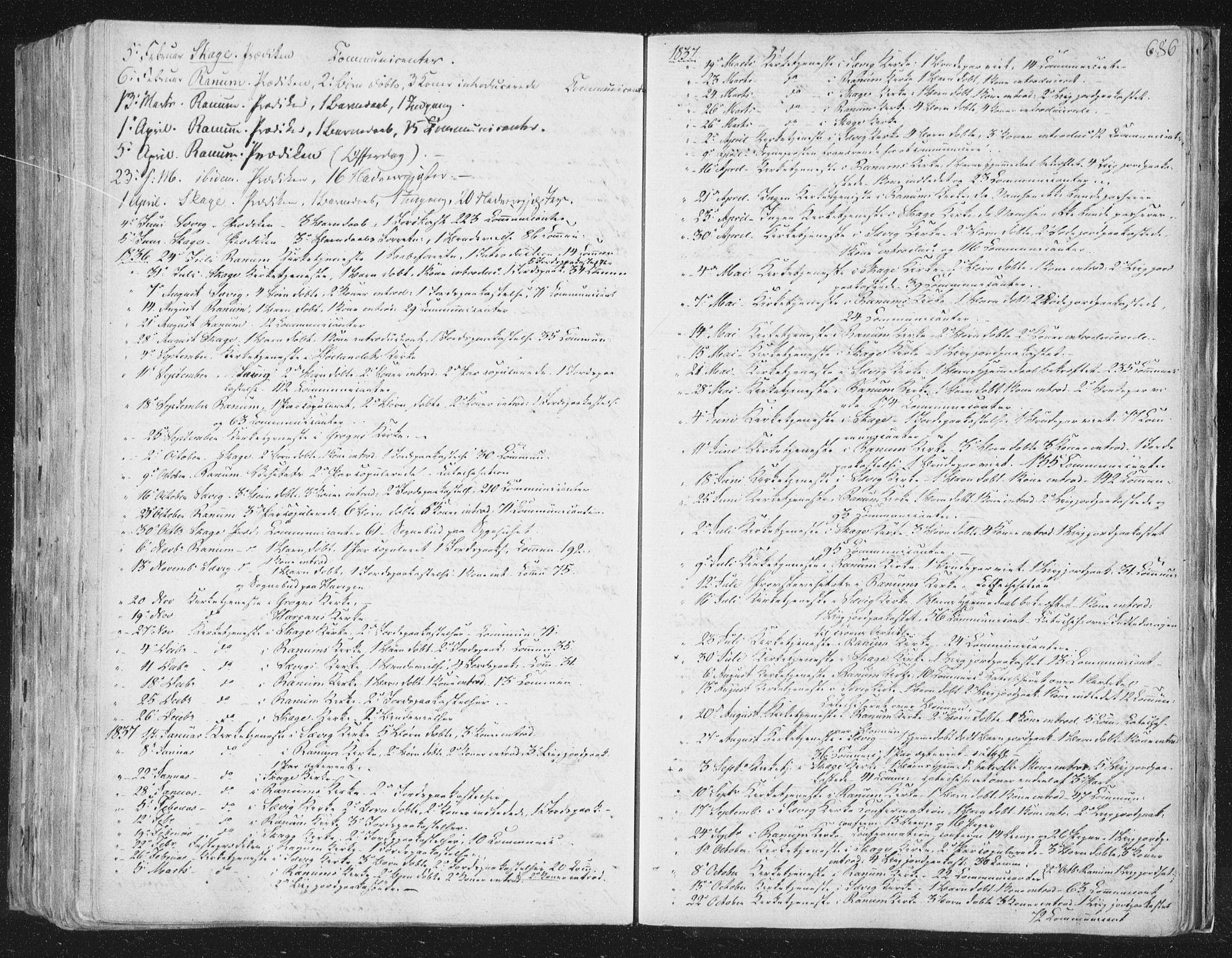 Ministerialprotokoller, klokkerbøker og fødselsregistre - Nord-Trøndelag, SAT/A-1458/764/L0552: Parish register (official) no. 764A07b, 1824-1865, p. 686