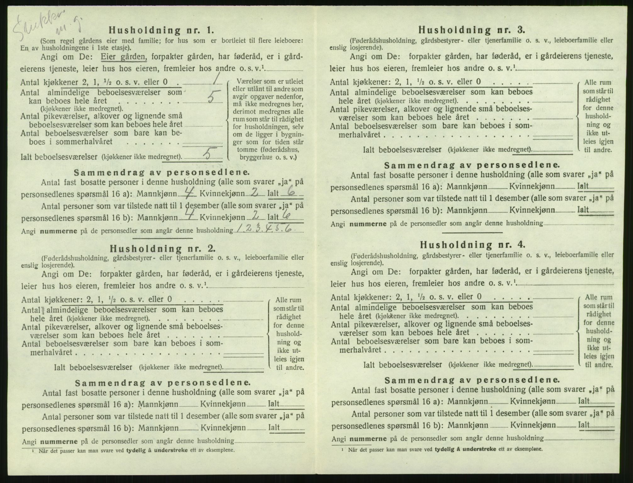 SAT, 1920 census for Borgund, 1920, p. 699