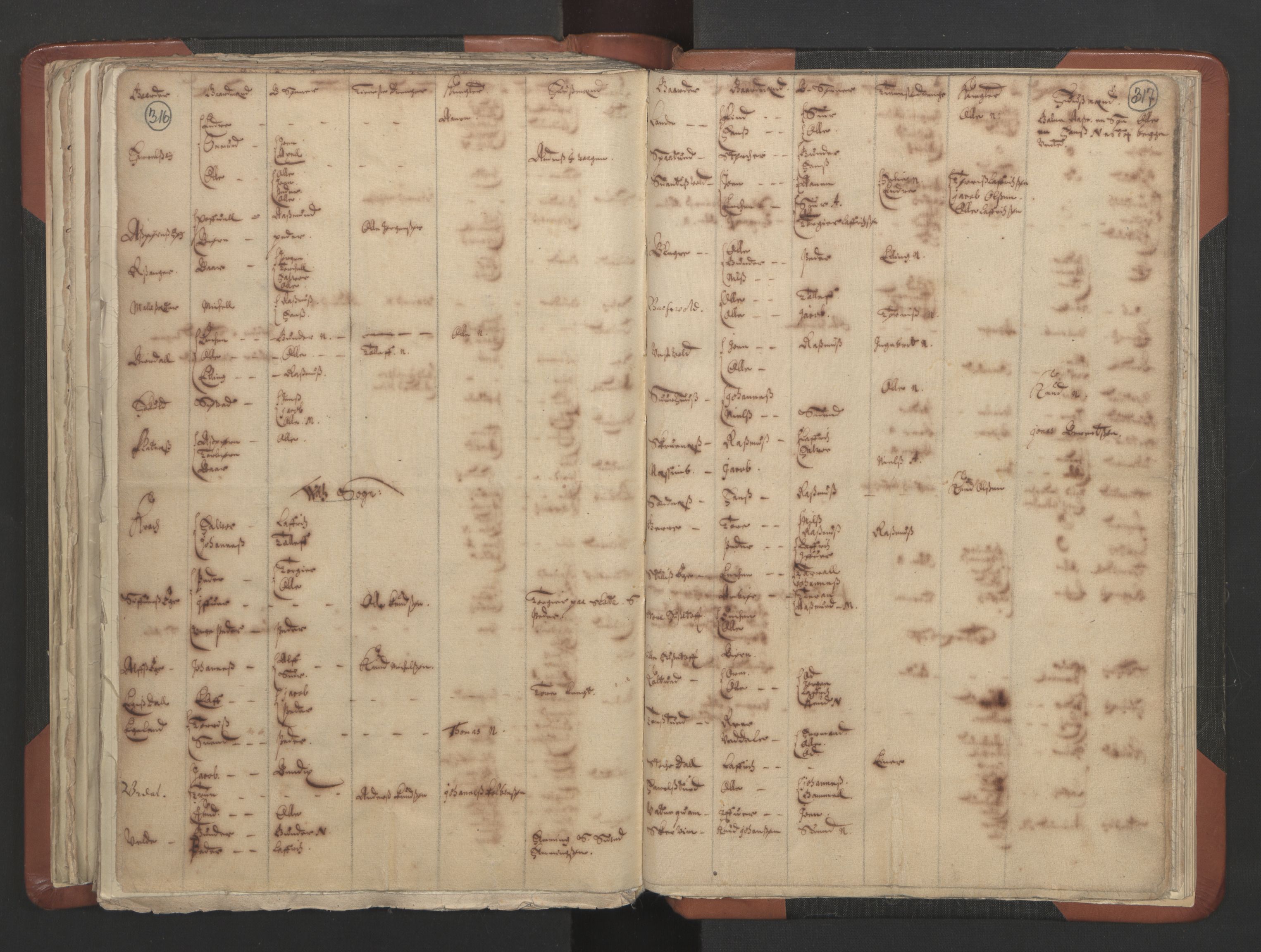RA, Vicar's Census 1664-1666, no. 19: Ryfylke deanery, 1664-1666, p. 316-317