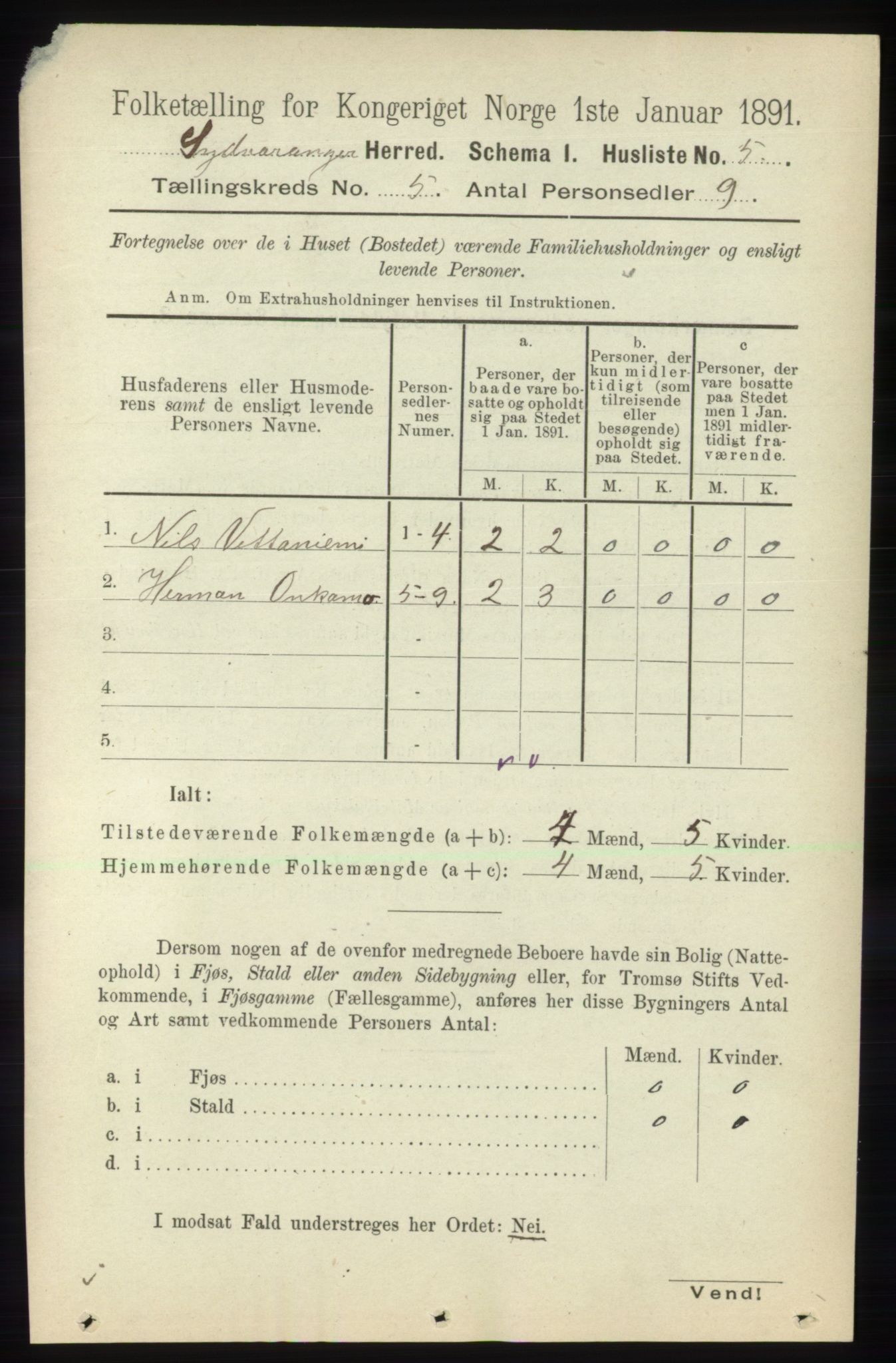 RA, 1891 census for 2030 Sør-Varanger, 1891, p. 1524