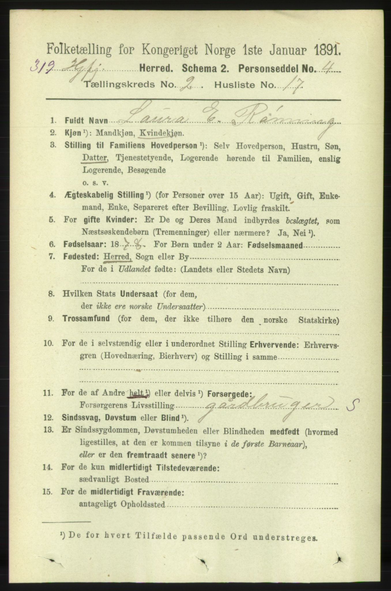 RA, 1891 census for 1522 Hjørundfjord, 1891, p. 375