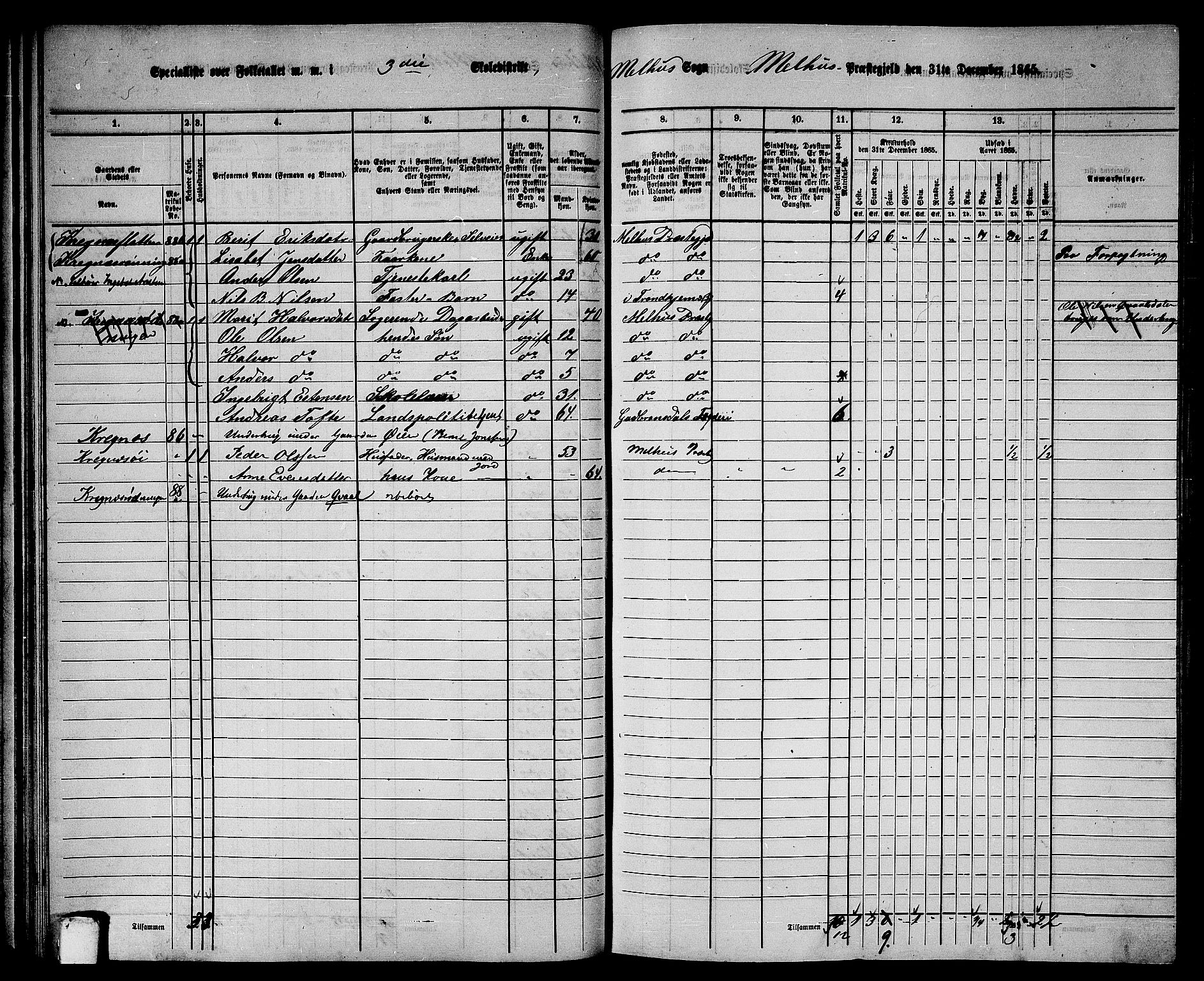 RA, 1865 census for Melhus, 1865, p. 66