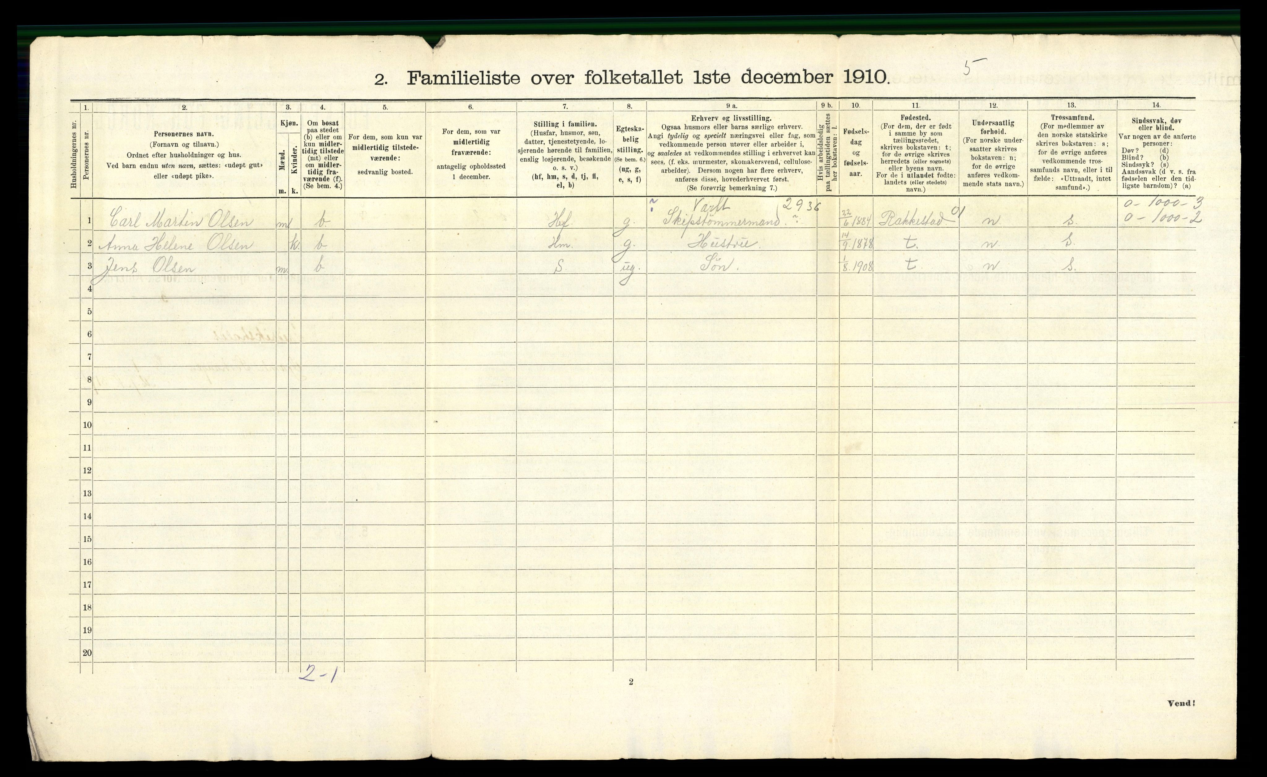 RA, 1910 census for Fredrikshald, 1910, p. 79