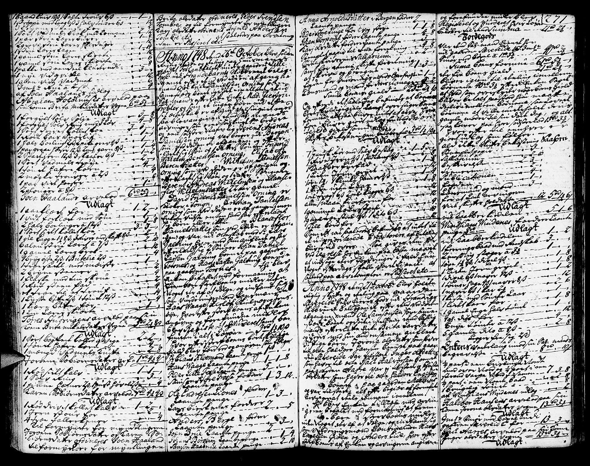 Sunnhordland sorenskrivar, SAB/A-2401/1/H/Ha/Haa/L0006: Skifteprotokollar. Register på lesesal. Fol. 1061- ut, 1743-1749, p. 270b-271a