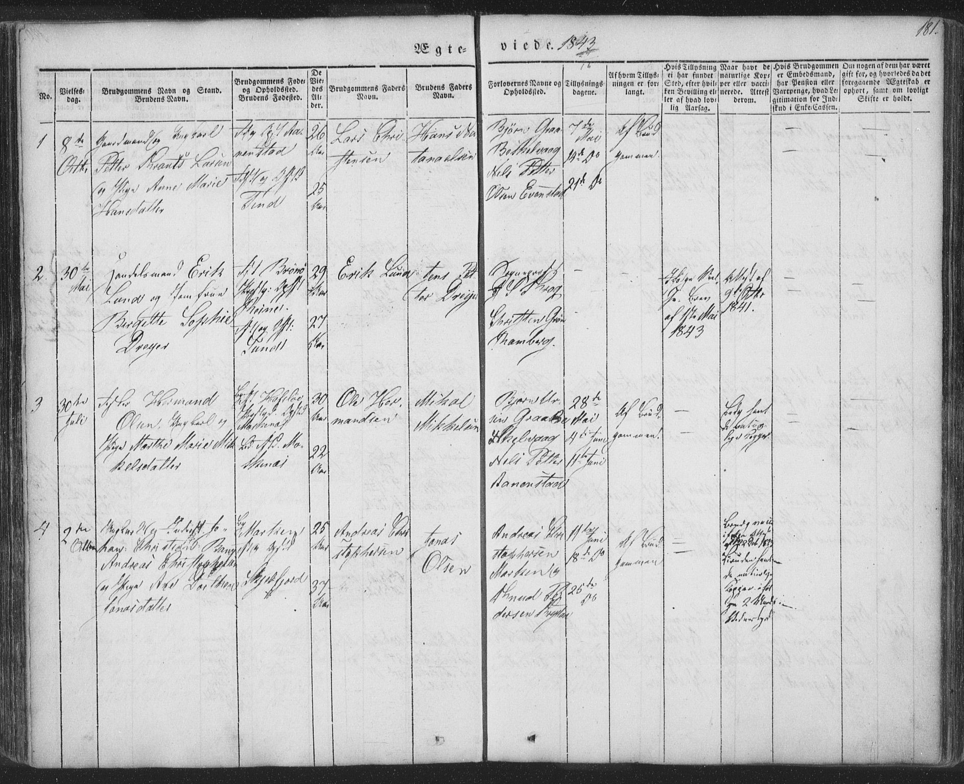 Ministerialprotokoller, klokkerbøker og fødselsregistre - Nordland, SAT/A-1459/885/L1202: Parish register (official) no. 885A03, 1838-1859, p. 181