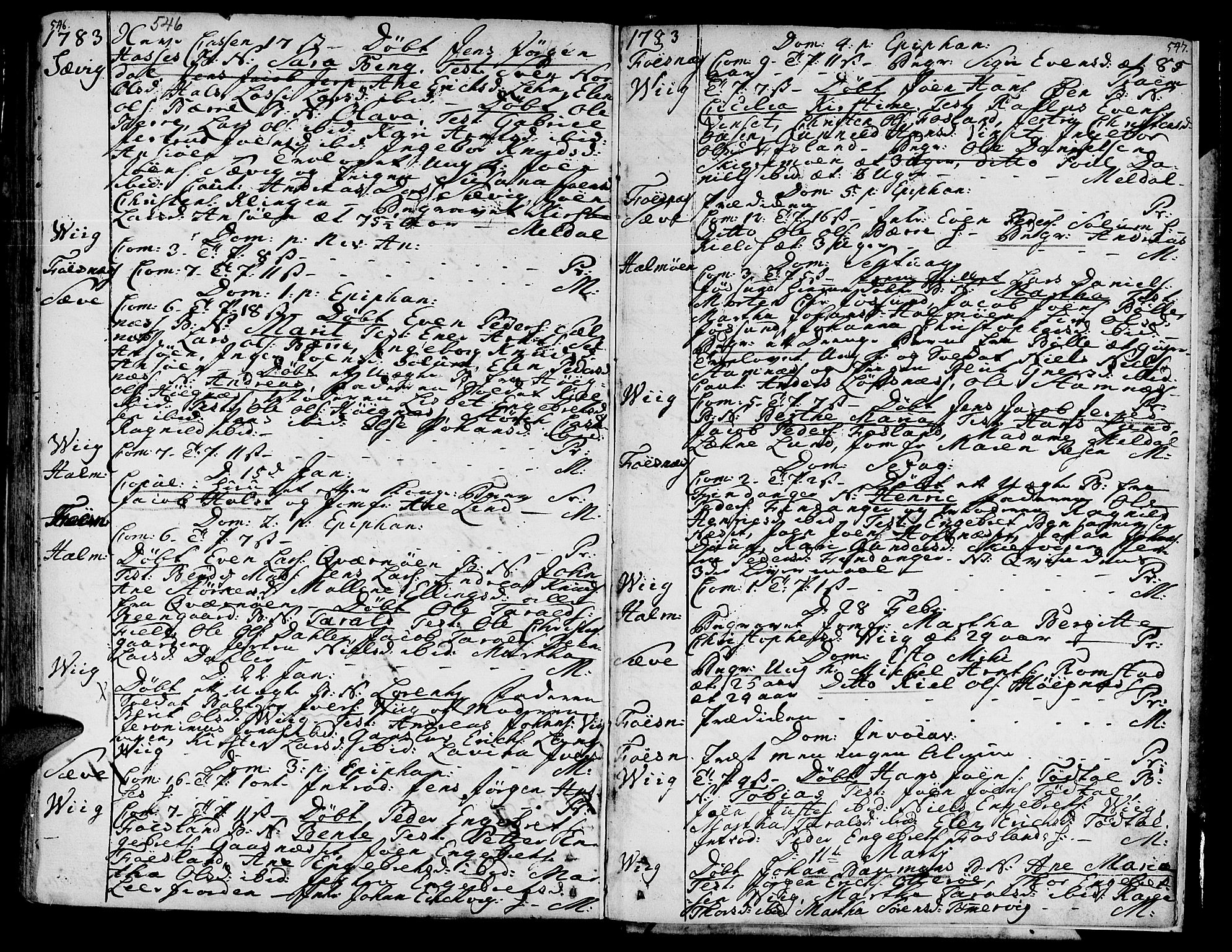 Ministerialprotokoller, klokkerbøker og fødselsregistre - Nord-Trøndelag, SAT/A-1458/773/L0607: Parish register (official) no. 773A01, 1751-1783, p. 546-547