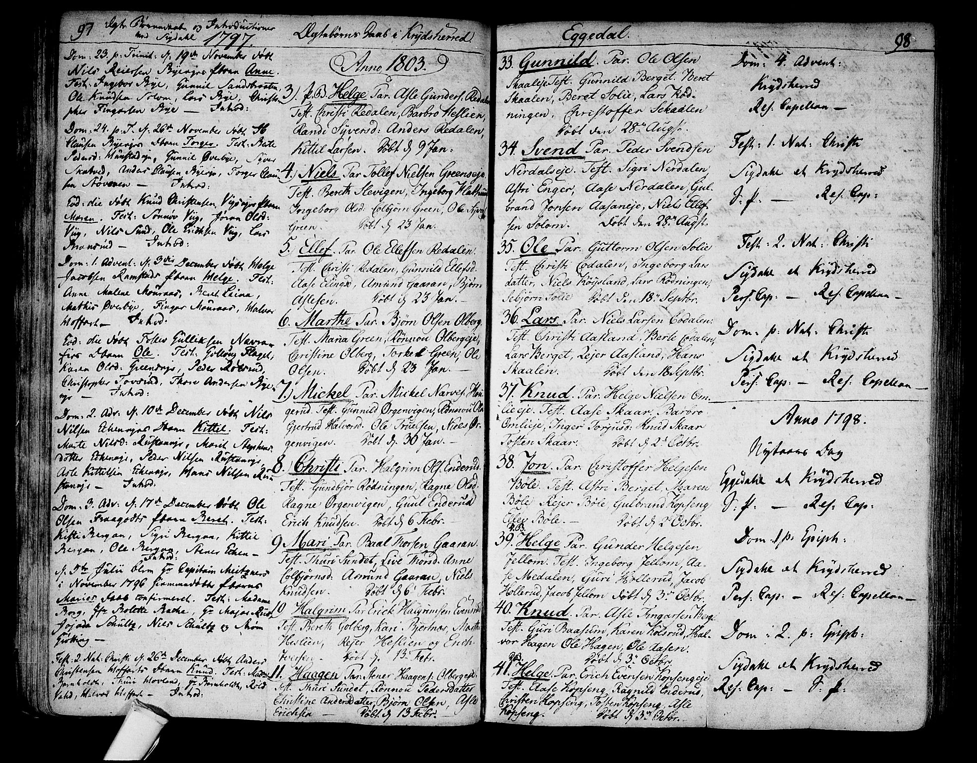 Sigdal kirkebøker, SAKO/A-245/F/Fa/L0003: Parish register (official) no. I 3, 1793-1811, p. 97-98