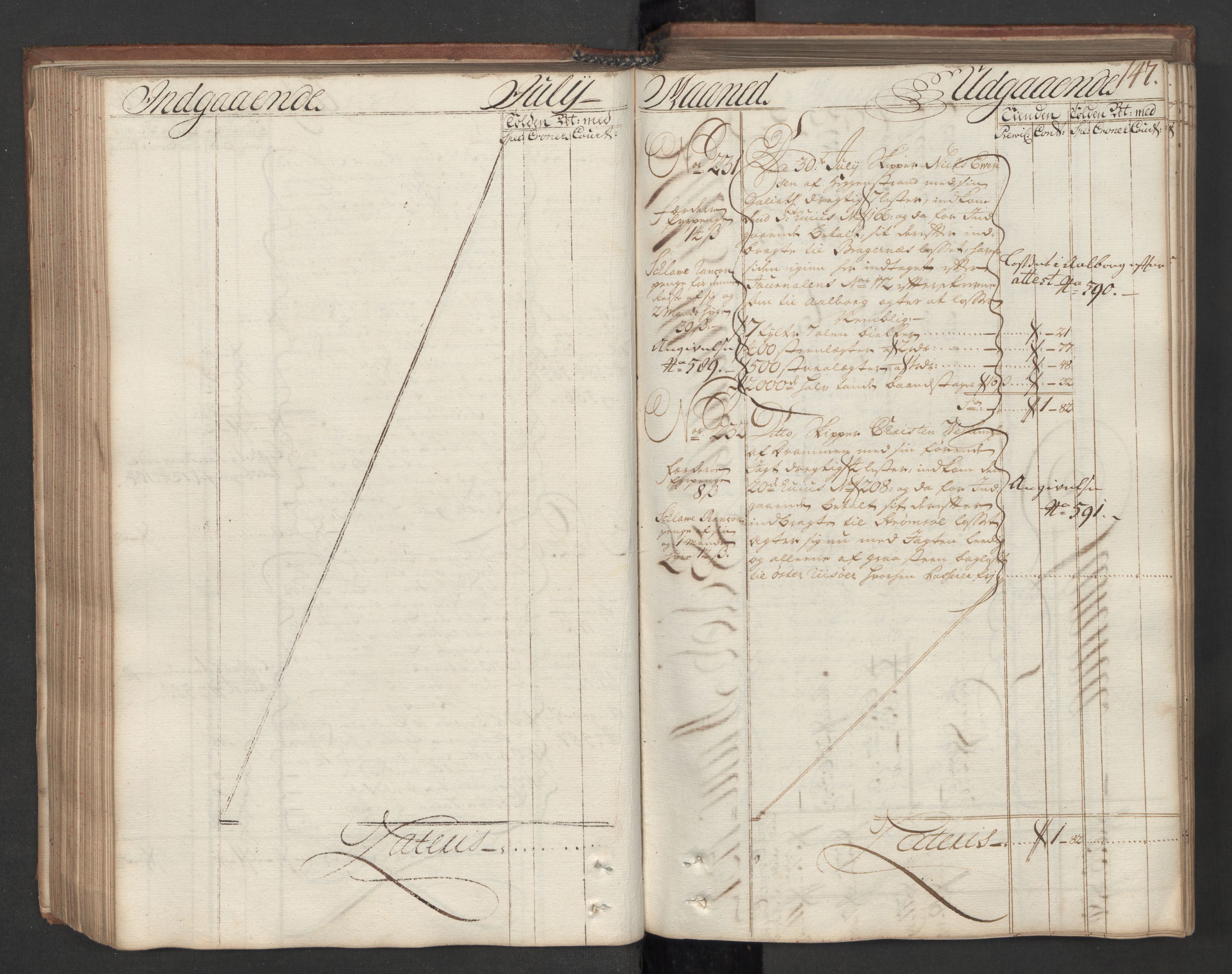 Generaltollkammeret, tollregnskaper, AV/RA-EA-5490/R08/L0009/0001: Tollregnskaper Drammen / Hovedtollbok, 1731, p. 146b-147a