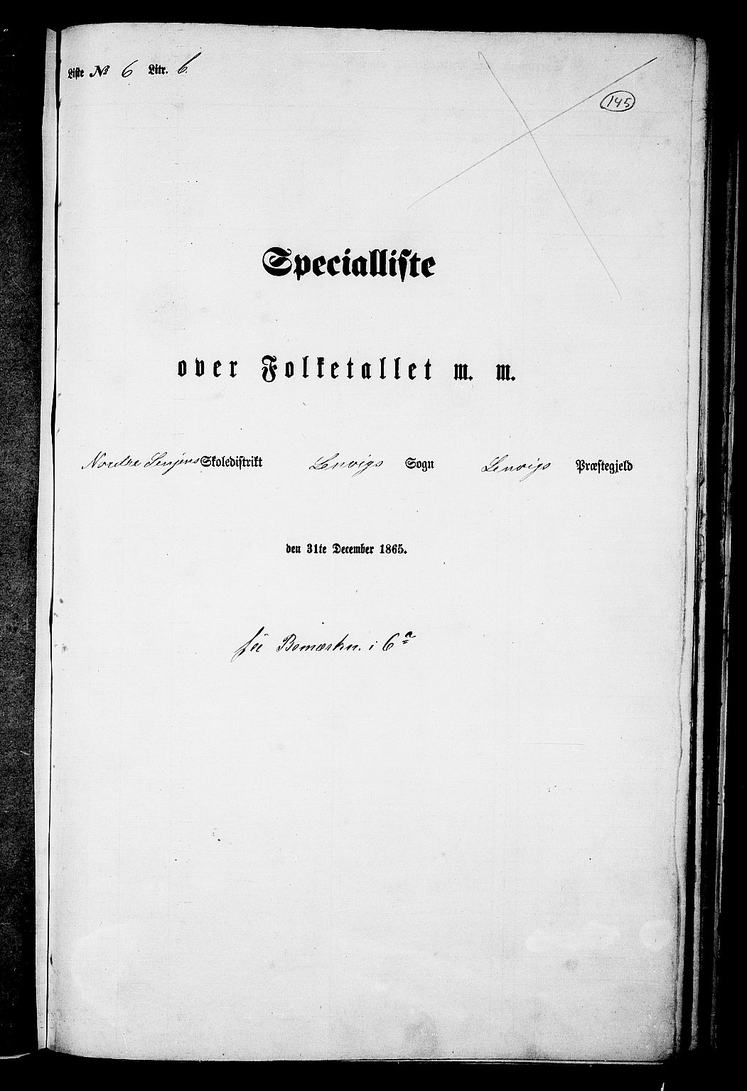 RA, 1865 census for Lenvik, 1865, p. 126