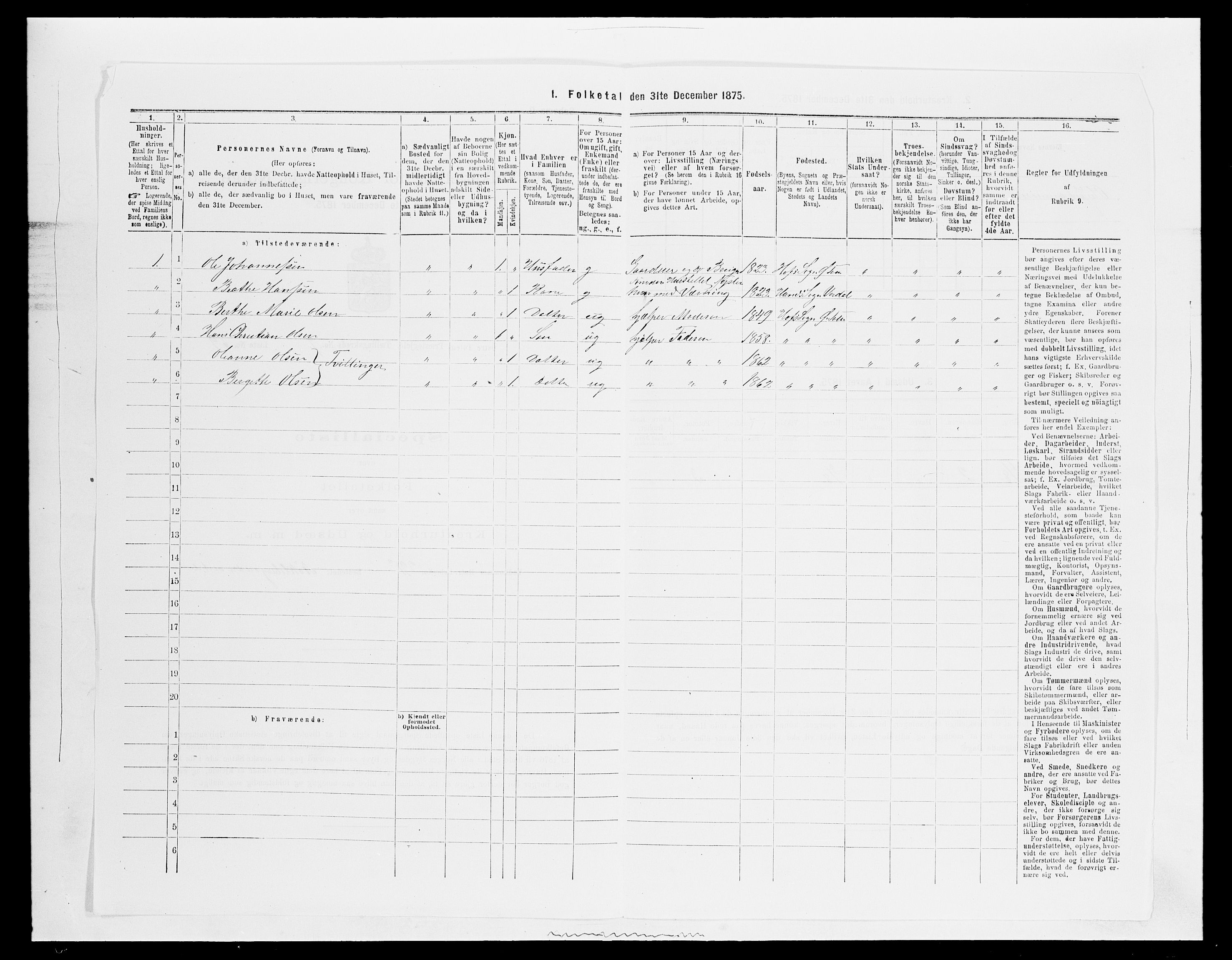 SAH, 1875 census for 0528P Østre Toten, 1875, p. 1432