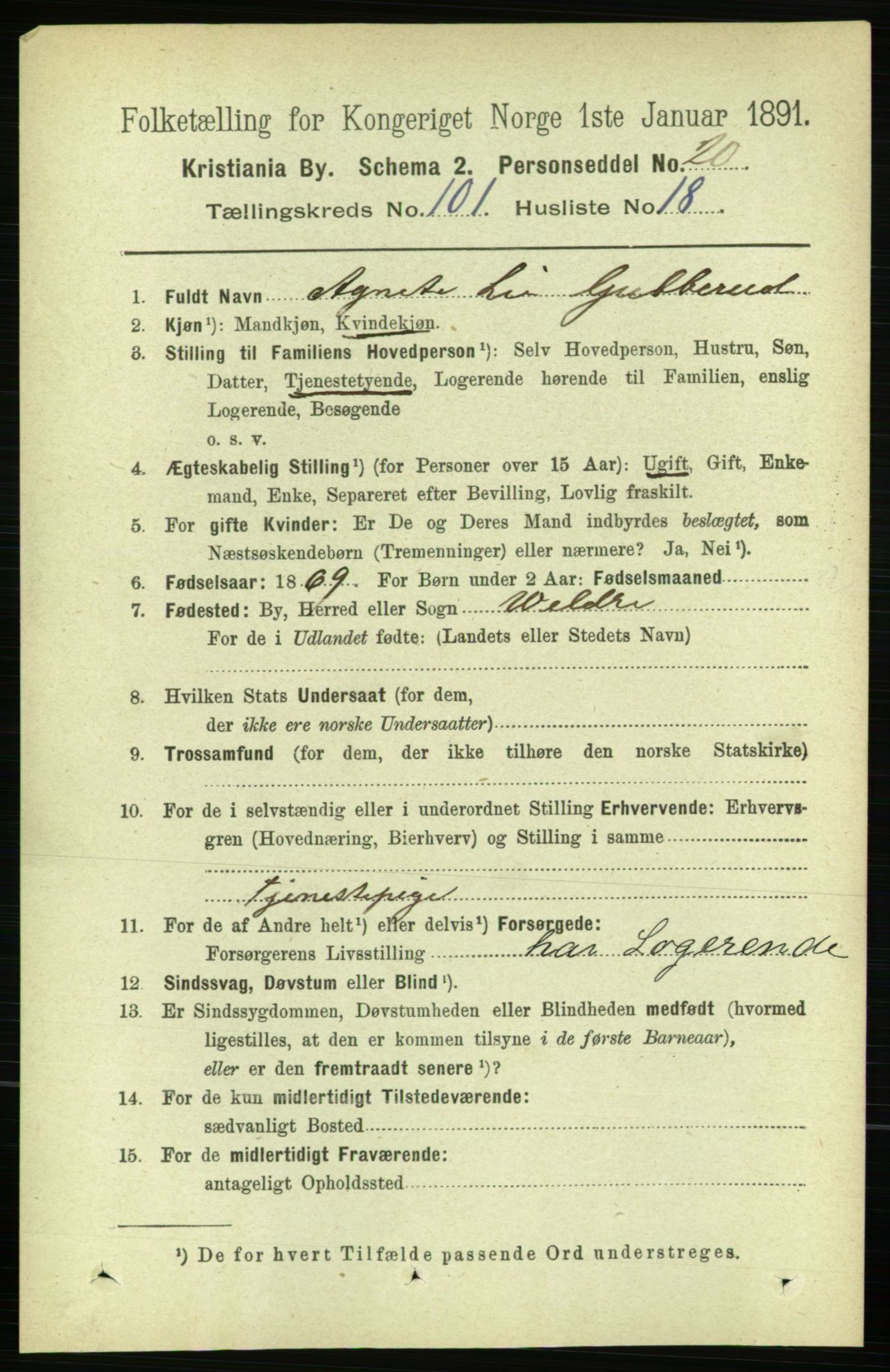 RA, 1891 census for 0301 Kristiania, 1891, p. 50456