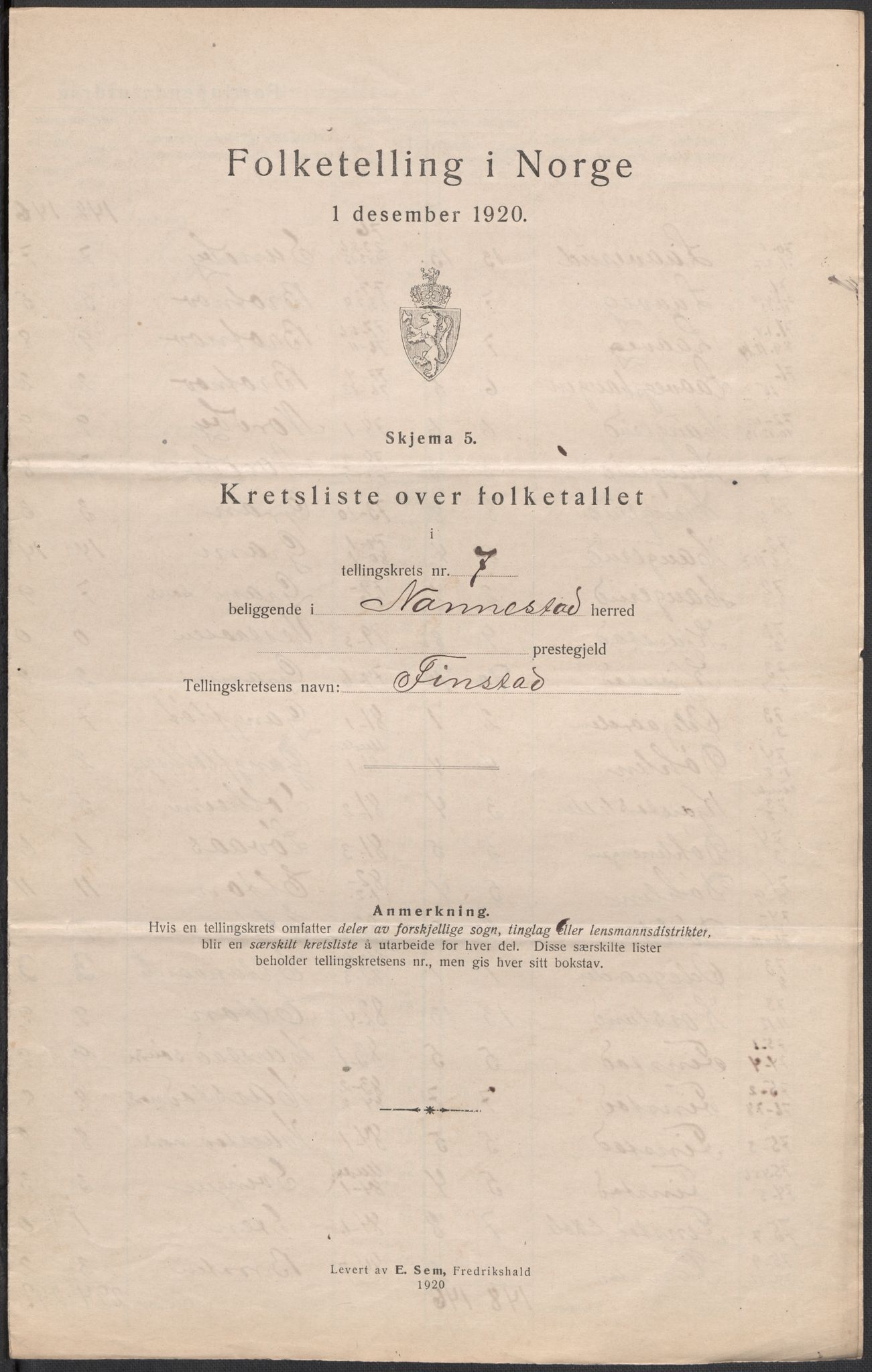 SAO, 1920 census for Nannestad, 1920, p. 37