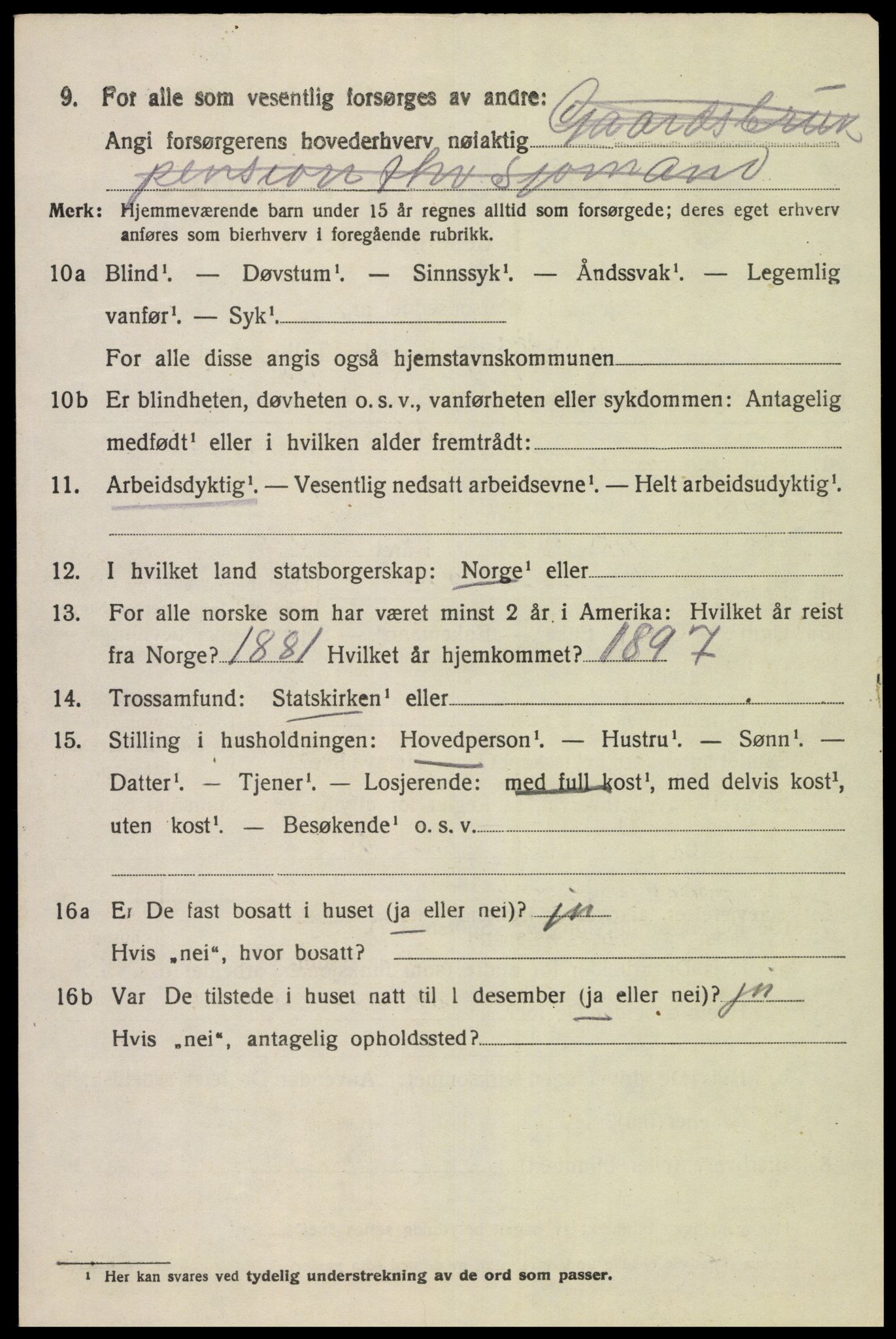 SAK, 1920 census for Kvinesdal, 1920, p. 4870