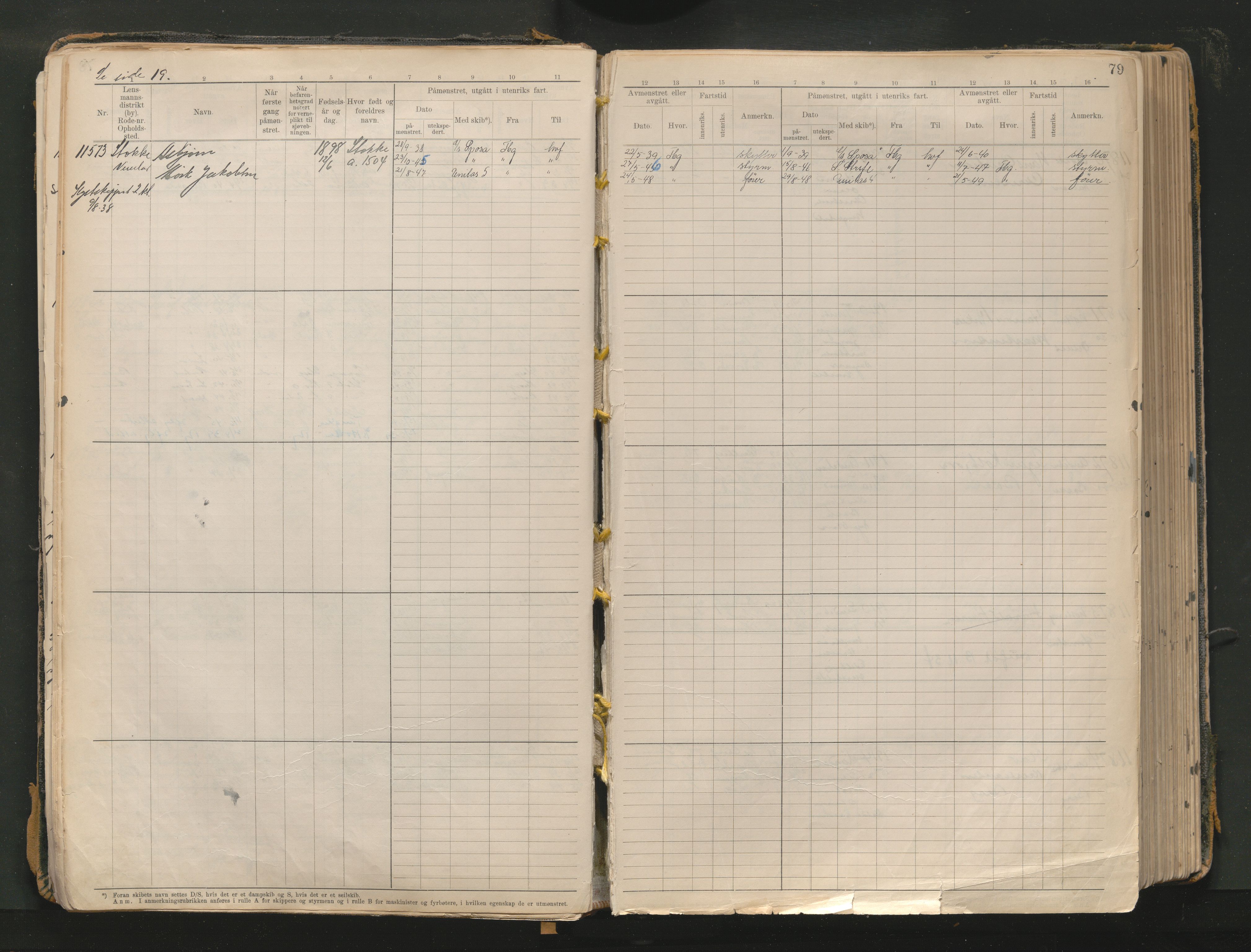 Tønsberg innrulleringskontor, AV/SAKO-A-786/F/Fc/Fca/L0013: Hovedrulle Patent nr. 11480-13109, 101-516, 1927-1948, p. 79