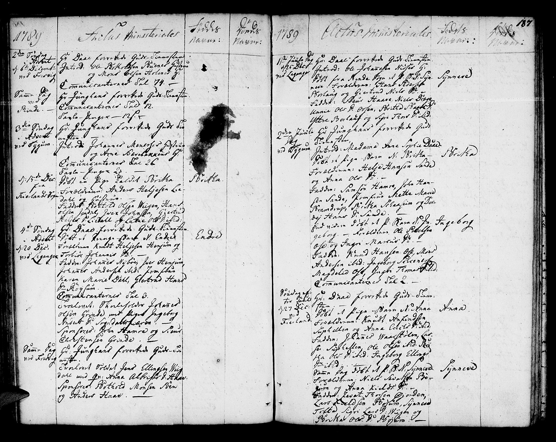 Leikanger sokneprestembete, AV/SAB-A-81001/H/Haa/Haaa/L0004: Parish register (official) no. A 4, 1770-1791, p. 187