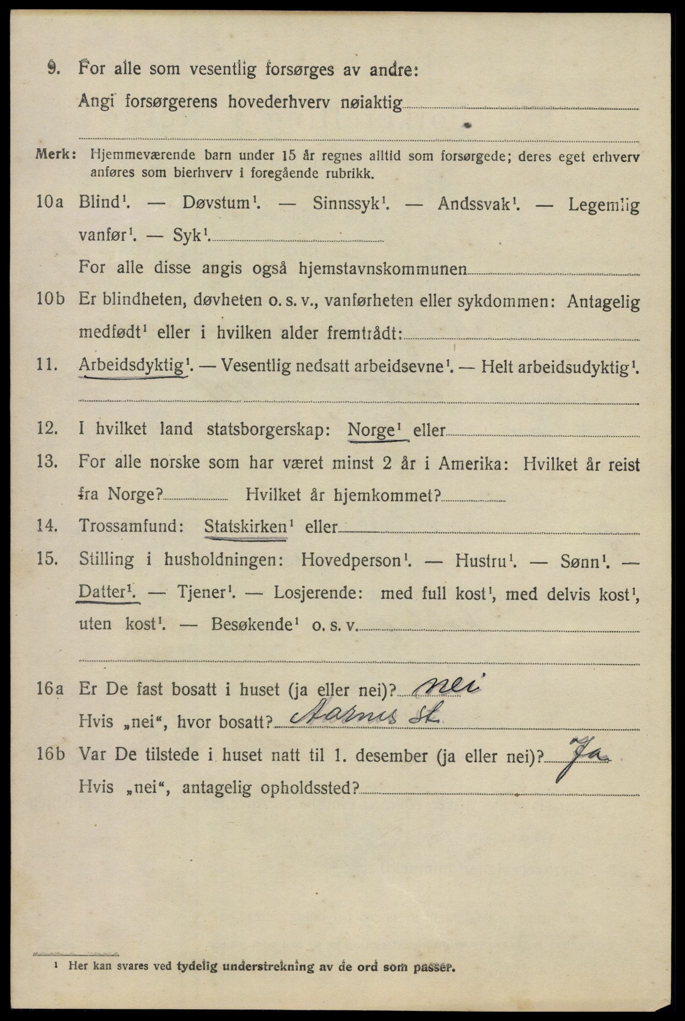 SAO, 1920 census for Nes, 1920, p. 3401