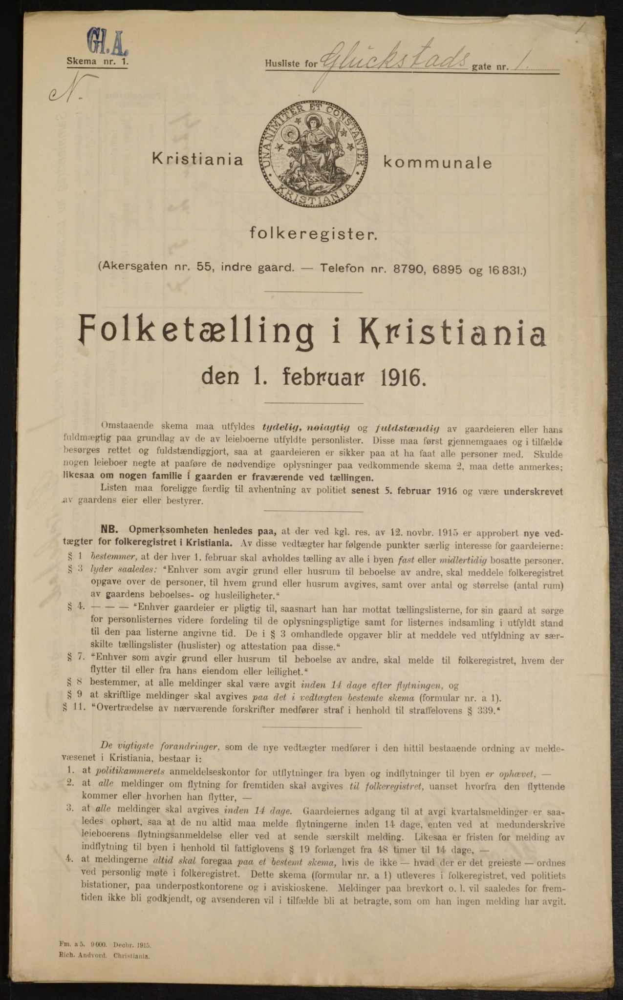 OBA, Municipal Census 1916 for Kristiania, 1916, p. 29933