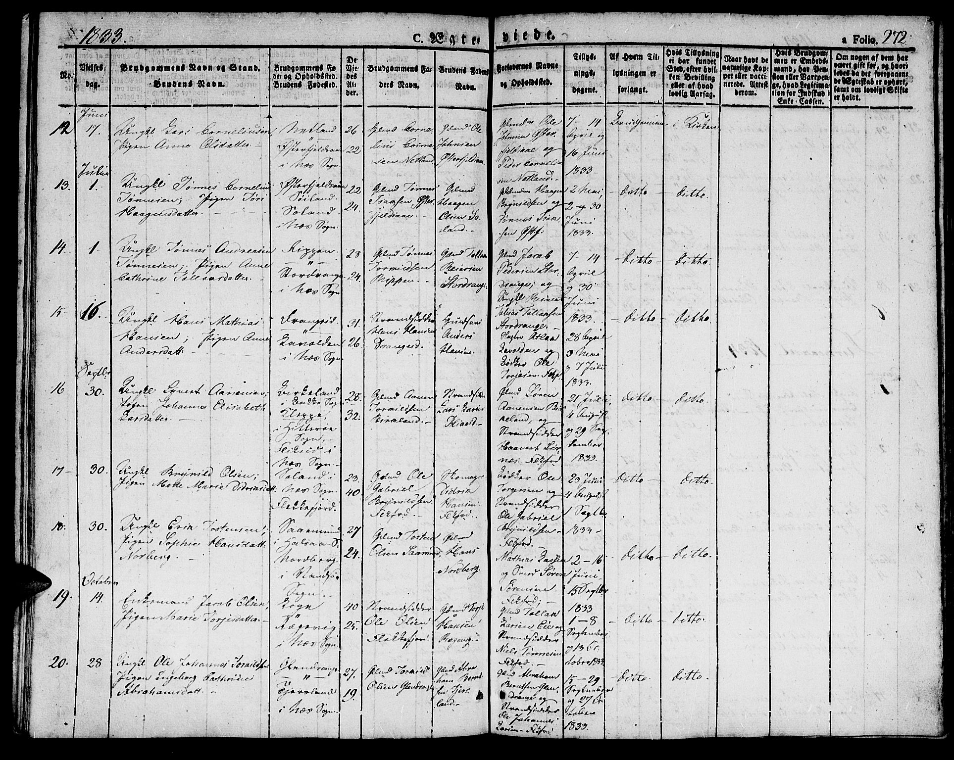 Flekkefjord sokneprestkontor, AV/SAK-1111-0012/F/Fb/Fbc/L0004: Parish register (copy) no. B 4, 1827-1846, p. 272