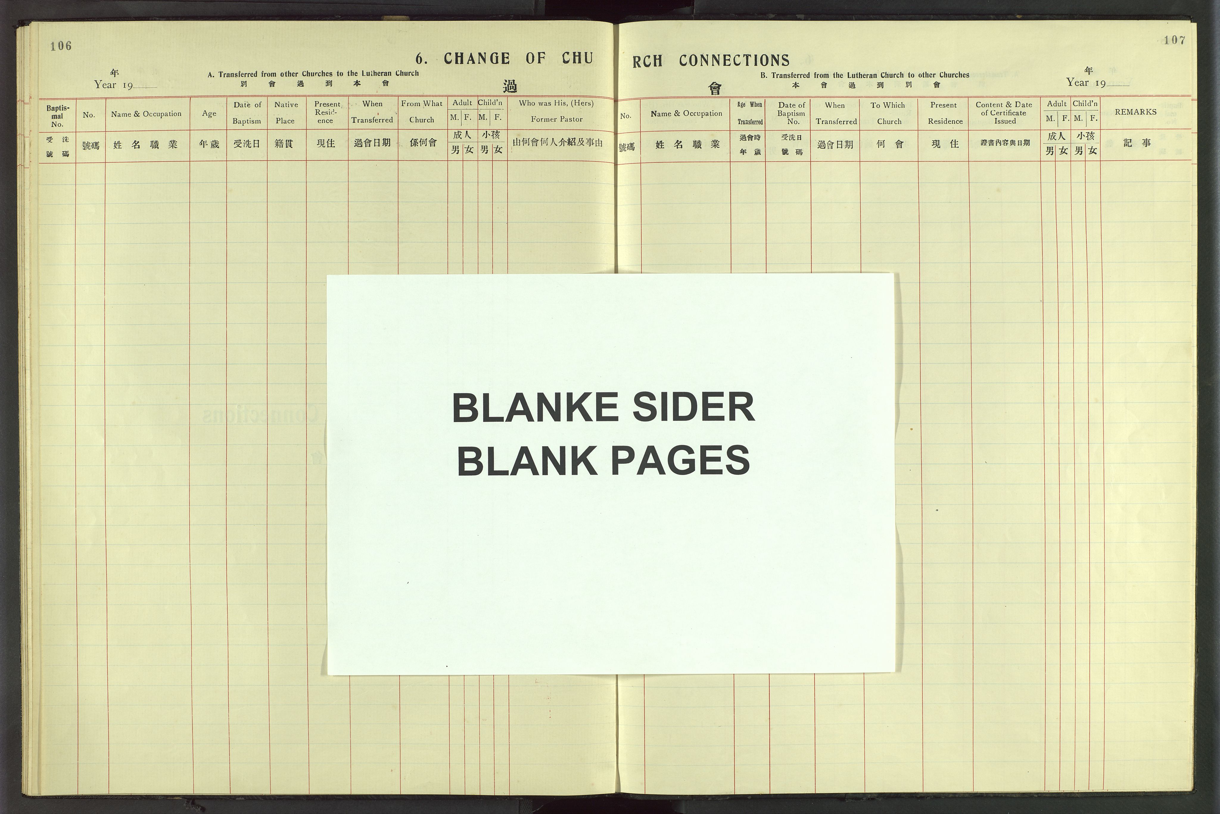 Det Norske Misjonsselskap - utland - Kina (Hunan), VID/MA-A-1065/Dm/L0083: Parish register (official) no. 121, 1920-1942, p. 106-107
