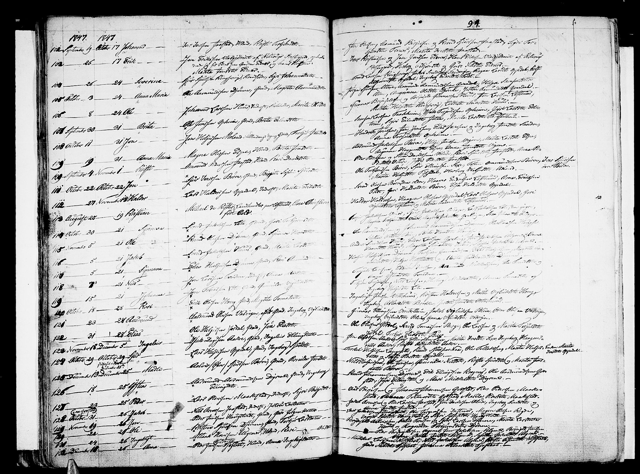Ullensvang sokneprestembete, SAB/A-78701/H/Haa: Parish register (official) no. A 10, 1825-1853, p. 94