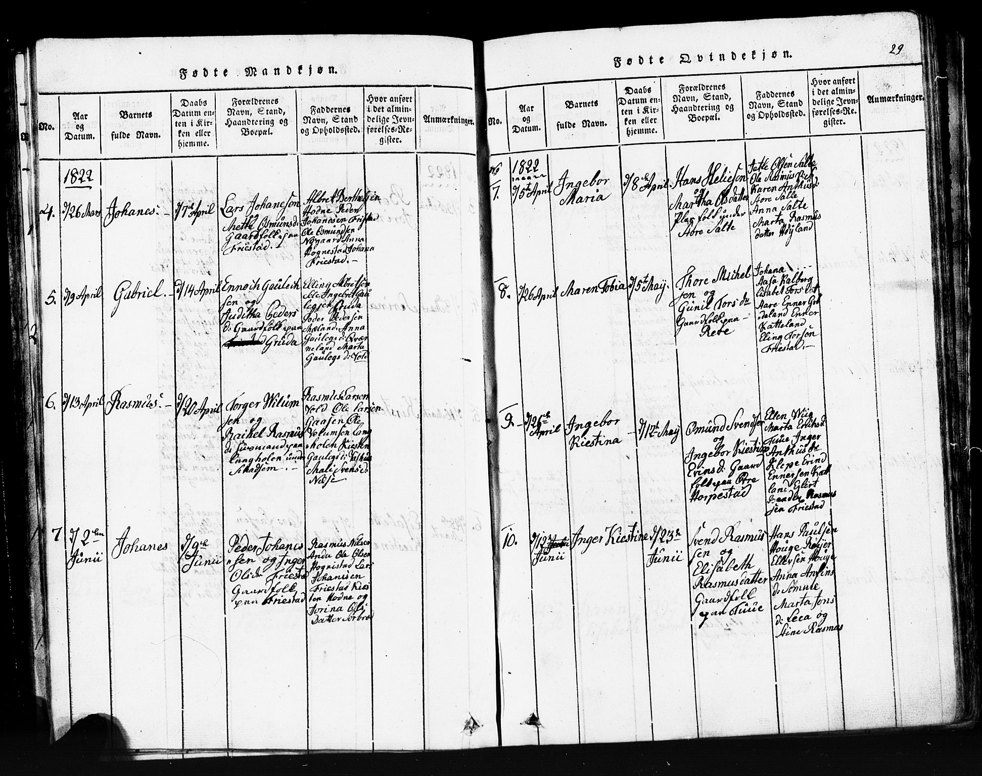 Klepp sokneprestkontor, SAST/A-101803/001/3/30BB/L0001: Parish register (copy) no.  B 1, 1816-1859, p. 29