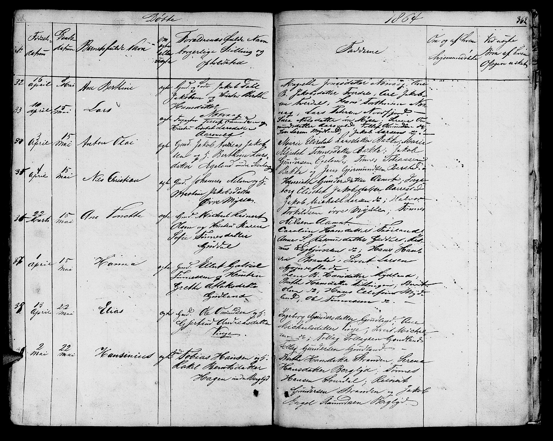 Sokndal sokneprestkontor, SAST/A-101808: Parish register (copy) no. B 2, 1849-1865, p. 362