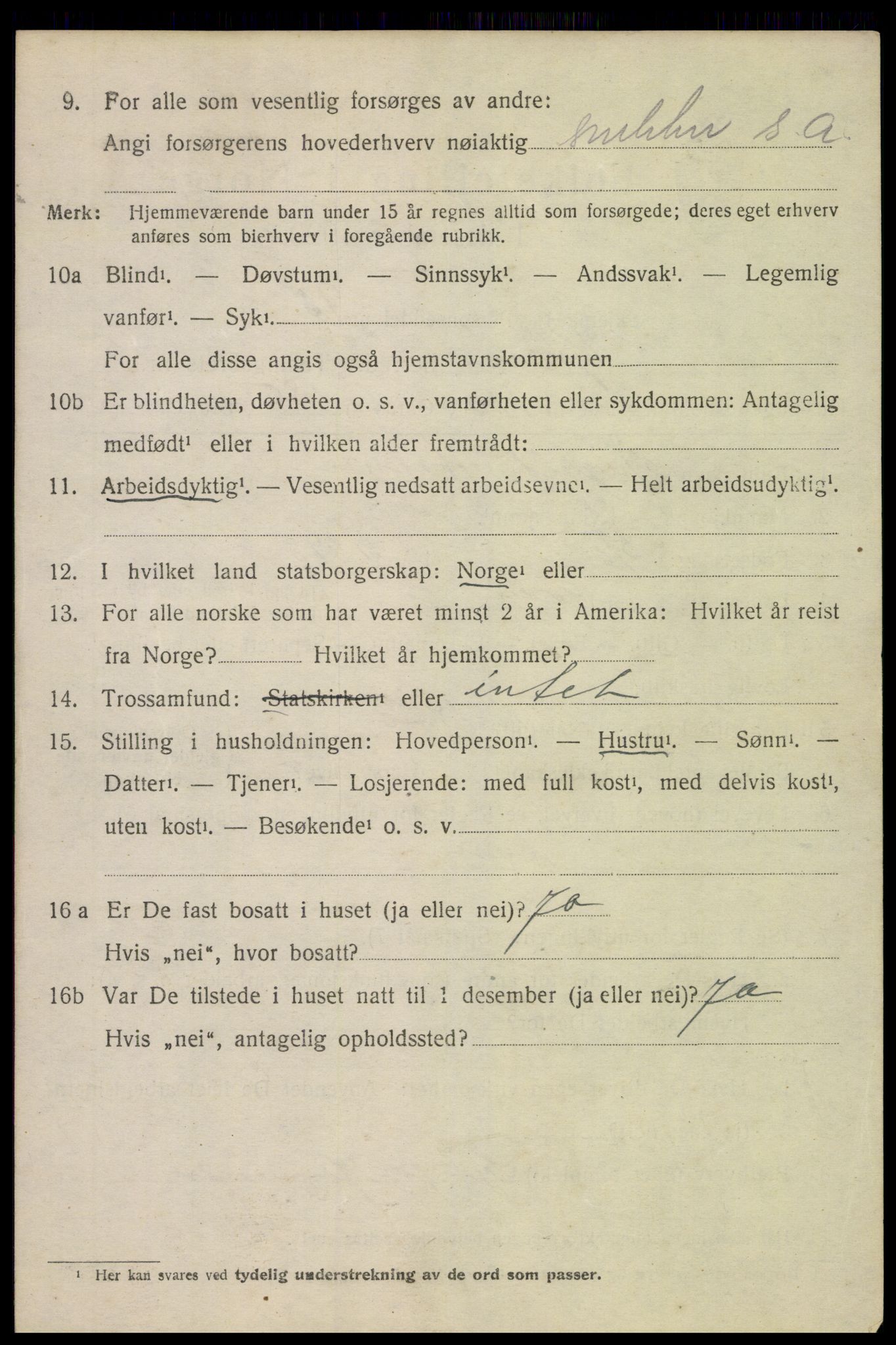 SAH, 1920 census for Gran, 1920, p. 8304