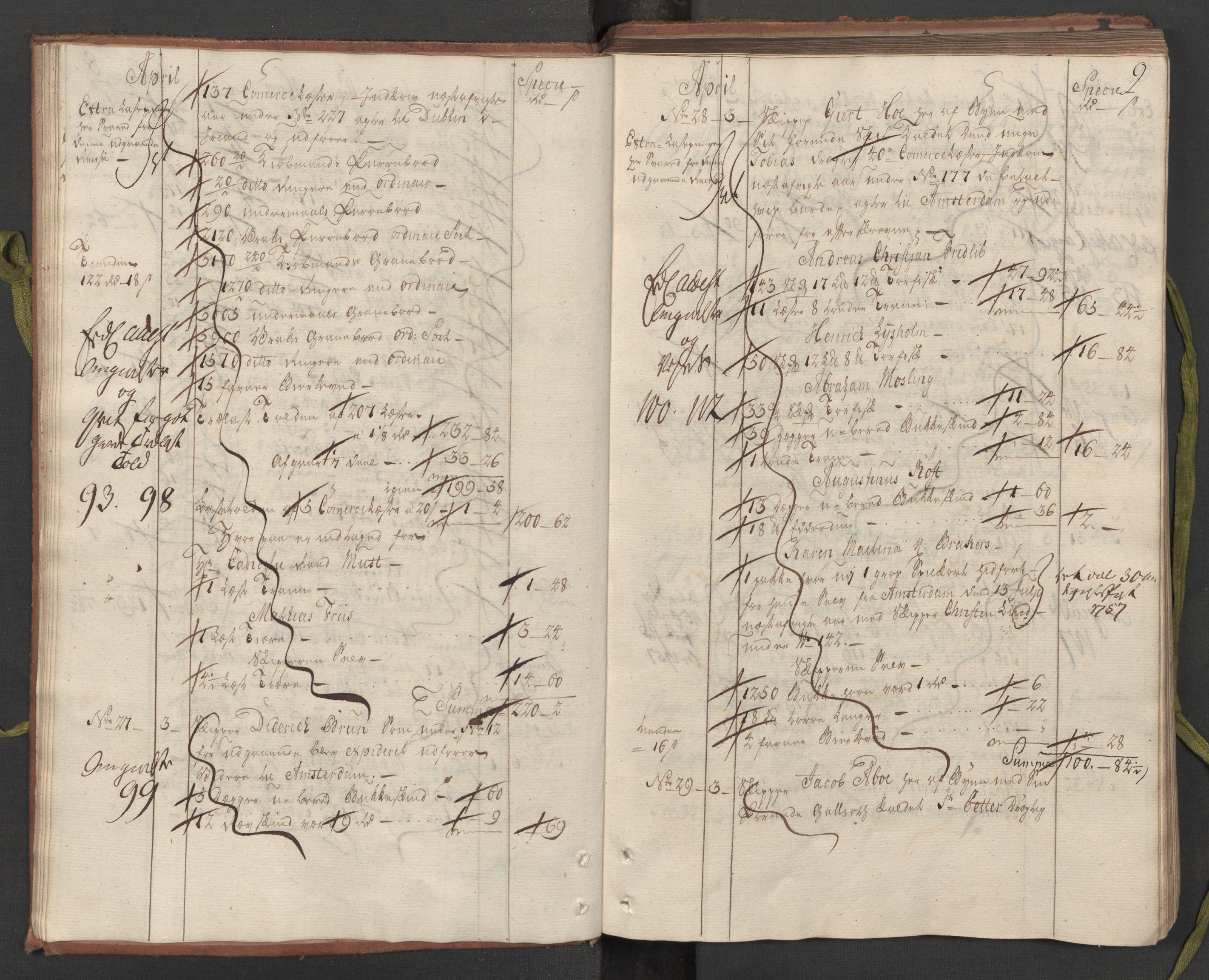 Generaltollkammeret, tollregnskaper, AV/RA-EA-5490/R33/L0057/0001: Tollregnskaper Trondheim A / Utgående hovedtollbok, 1758, p. 8b-9a