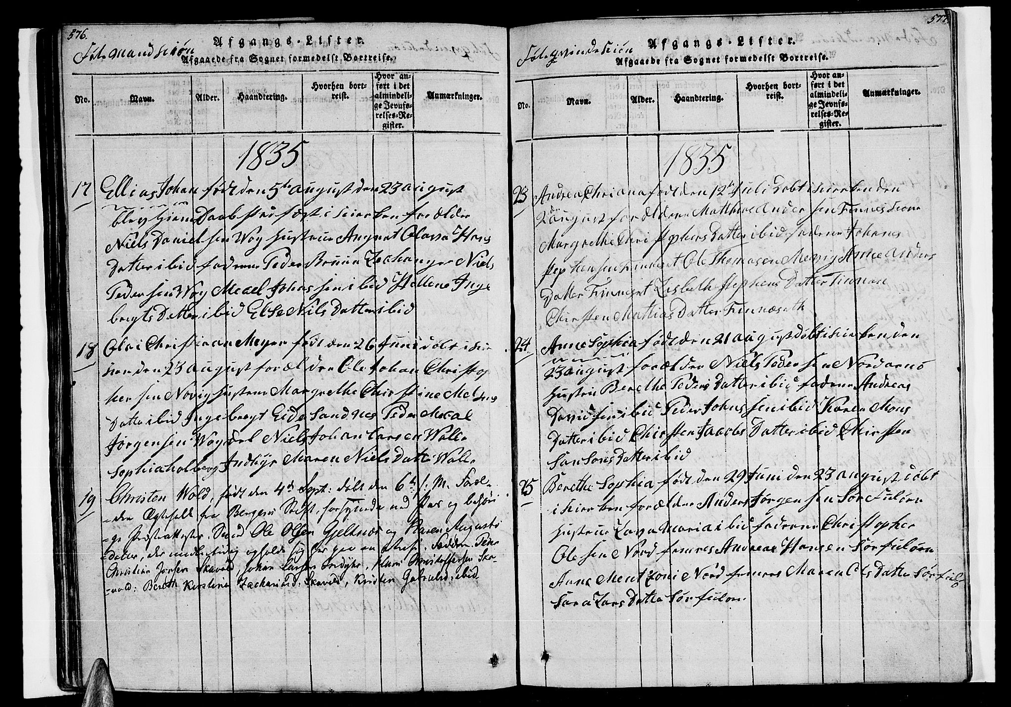 Ministerialprotokoller, klokkerbøker og fødselsregistre - Nordland, AV/SAT-A-1459/805/L0105: Parish register (copy) no. 805C01, 1820-1839, p. 576-577