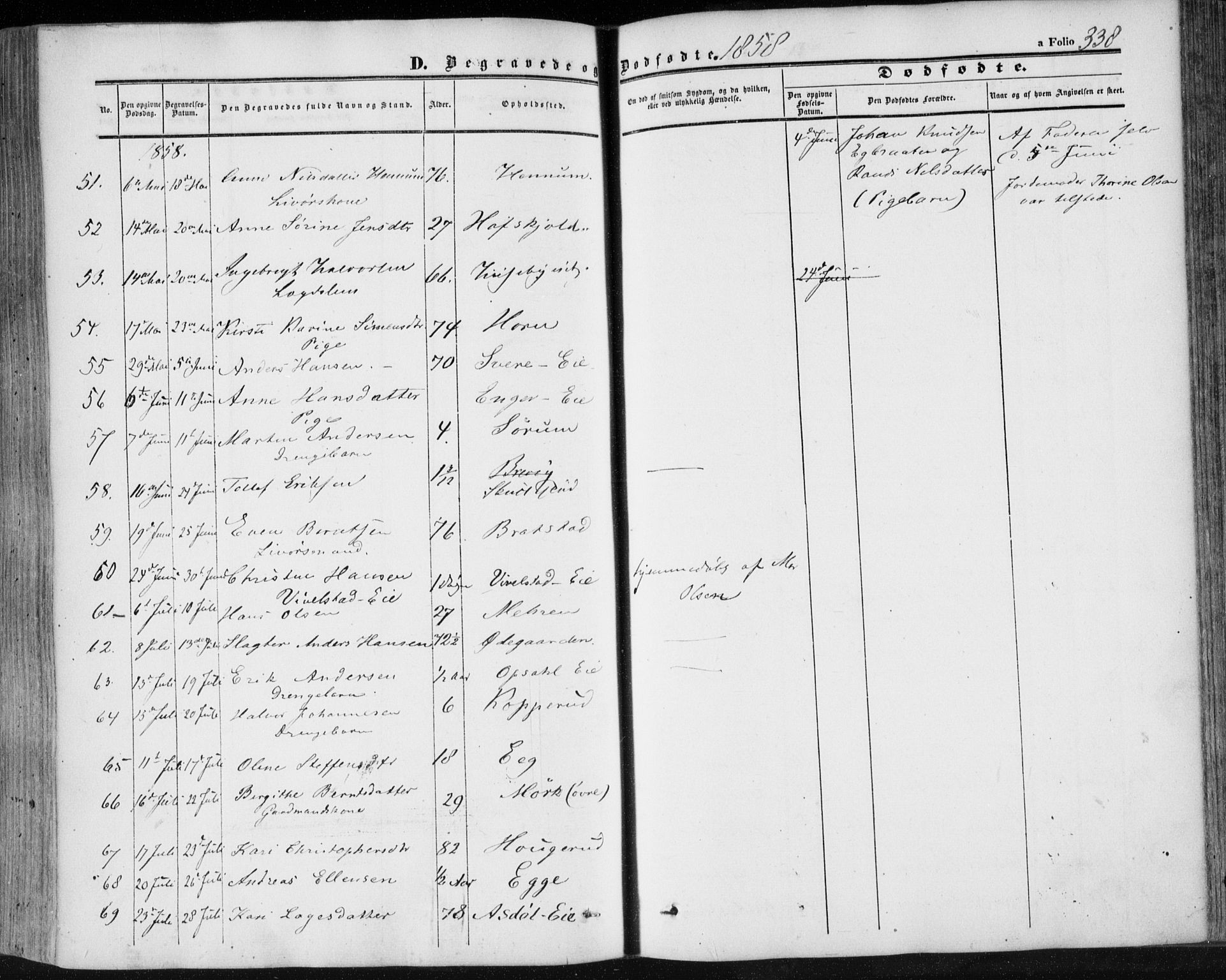 Lier kirkebøker, SAKO/A-230/F/Fa/L0012: Parish register (official) no. I 12, 1854-1864, p. 338