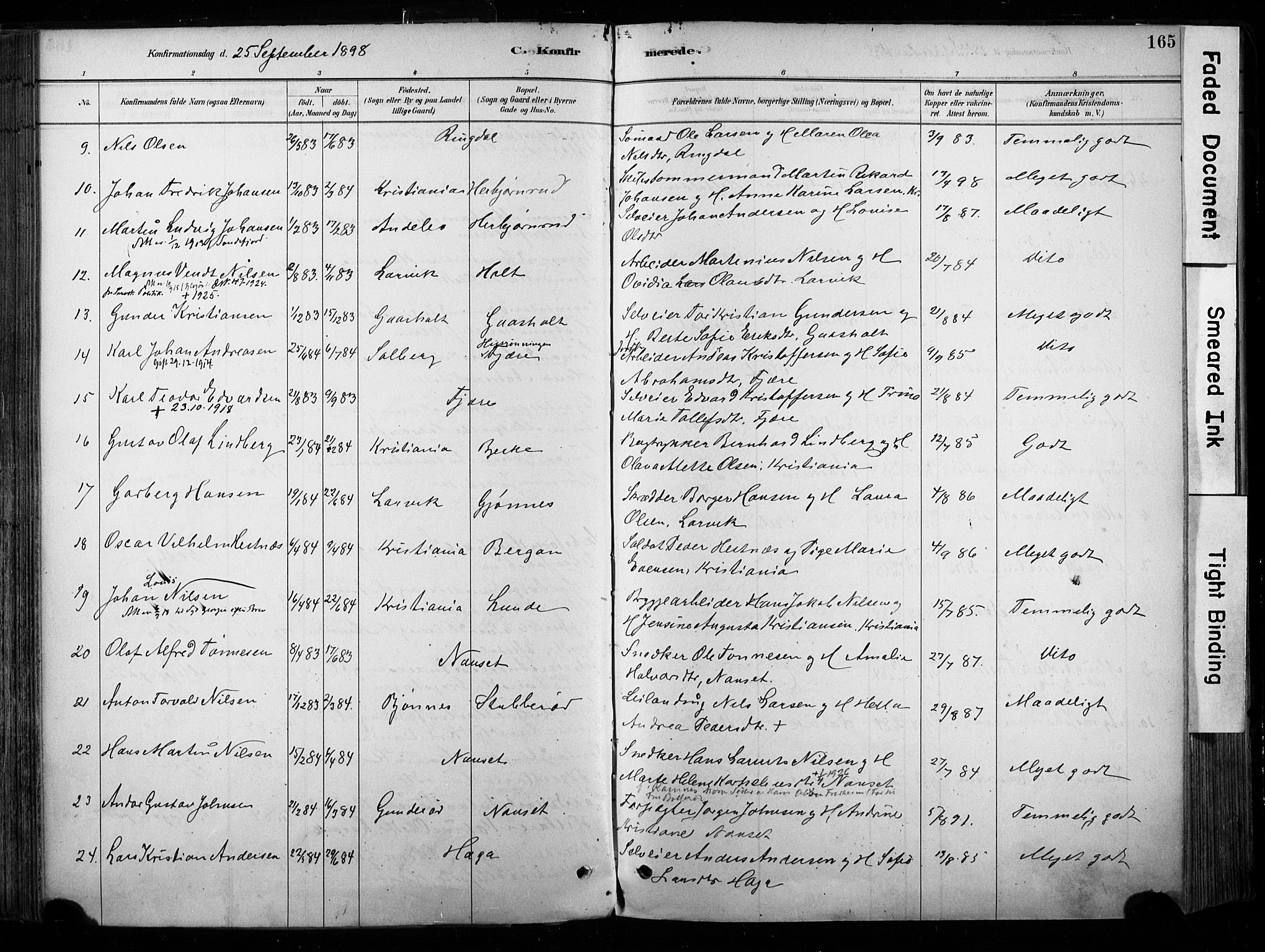 Hedrum kirkebøker, AV/SAKO-A-344/F/Fa/L0009: Parish register (official) no. I 9, 1881-1903, p. 165