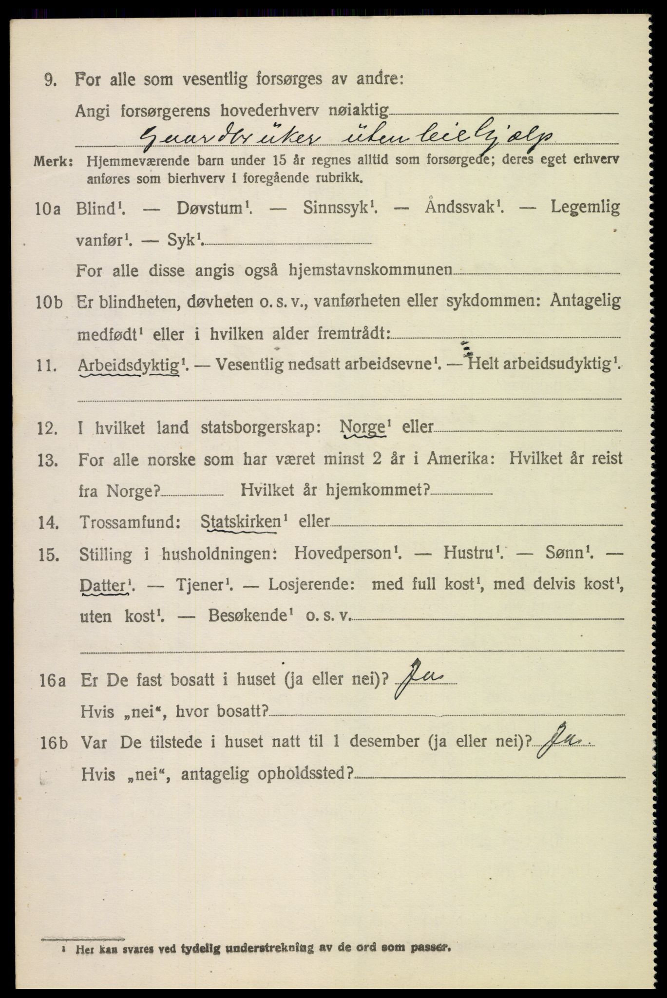 SAH, 1920 census for Fåberg, 1920, p. 10045