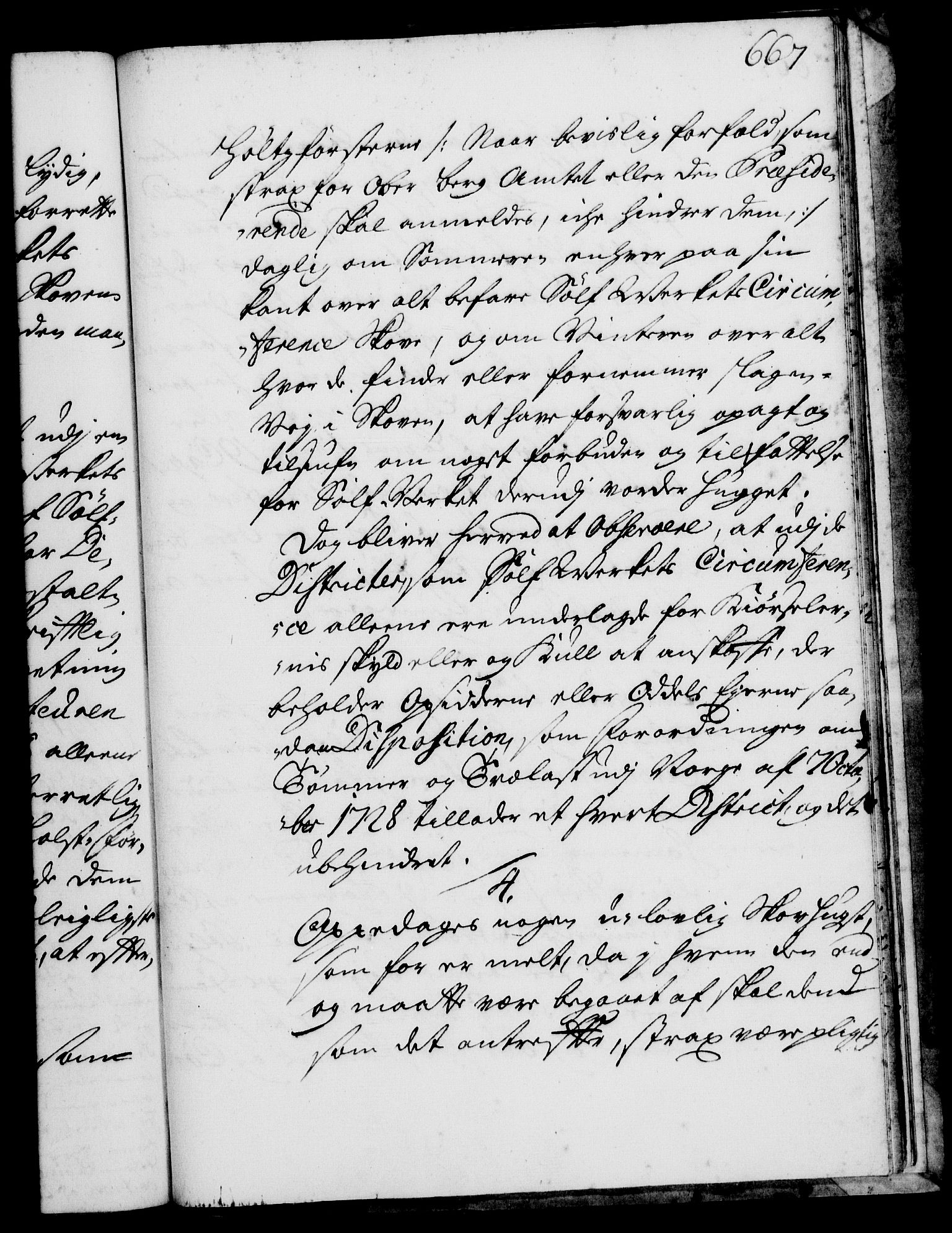 Rentekammeret, Kammerkanselliet, RA/EA-3111/G/Gg/Ggi/L0001: Norsk instruksjonsprotokoll med register (merket RK 53.34), 1720-1729, p. 667