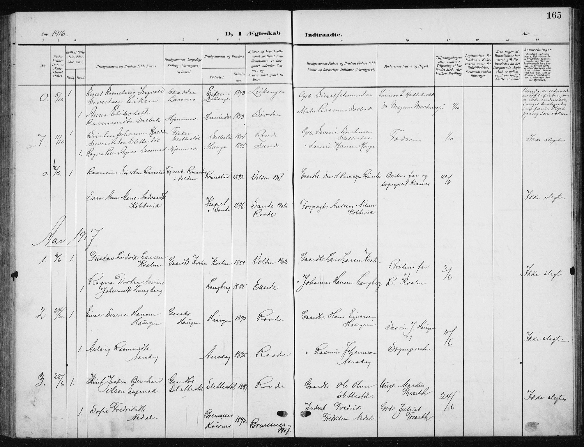 Ministerialprotokoller, klokkerbøker og fødselsregistre - Møre og Romsdal, AV/SAT-A-1454/504/L0061: Parish register (copy) no. 504C03, 1902-1940, p. 165