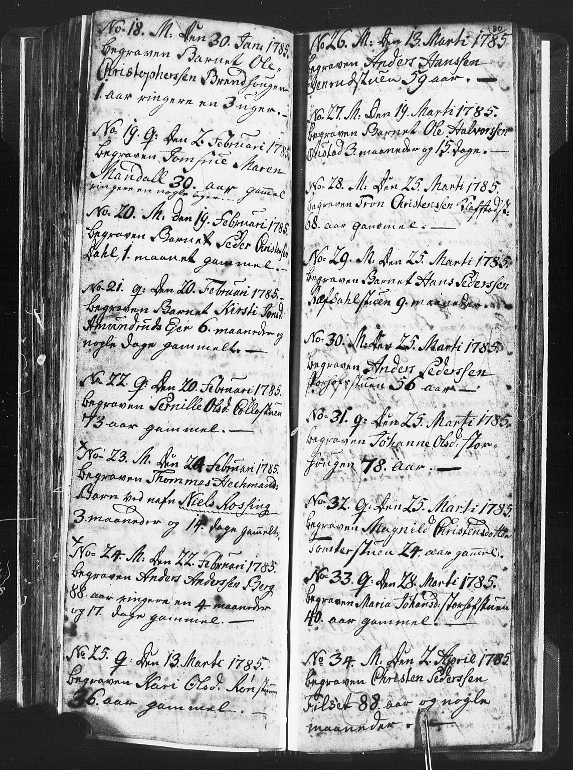 Romedal prestekontor, SAH/PREST-004/L/L0001: Parish register (copy) no. 1, 1785-1794, p. 80
