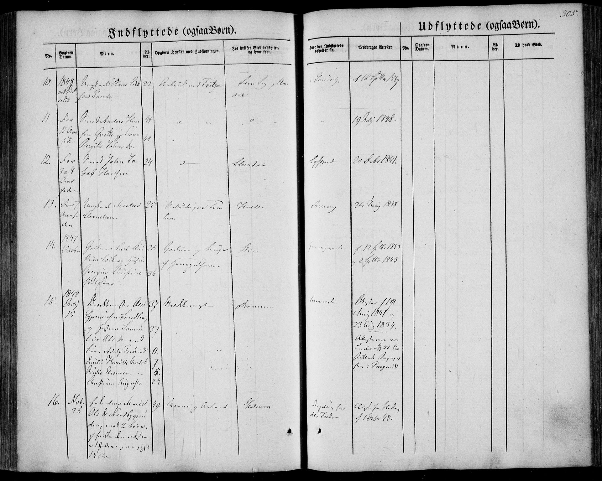 Larvik kirkebøker, AV/SAKO-A-352/F/Fa/L0003: Parish register (official) no. I 3, 1848-1856, p. 305