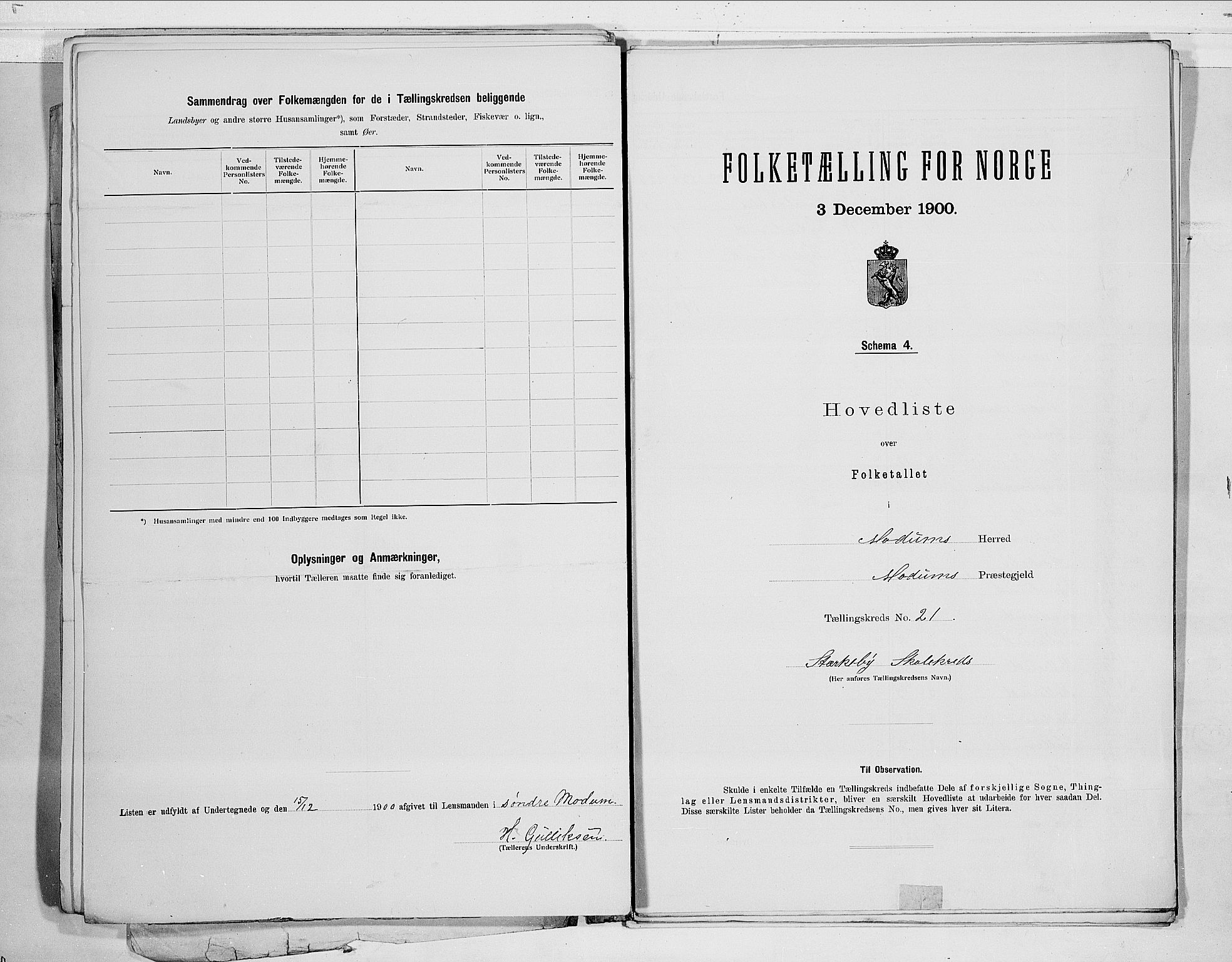 RA, 1900 census for Modum, 1900, p. 50