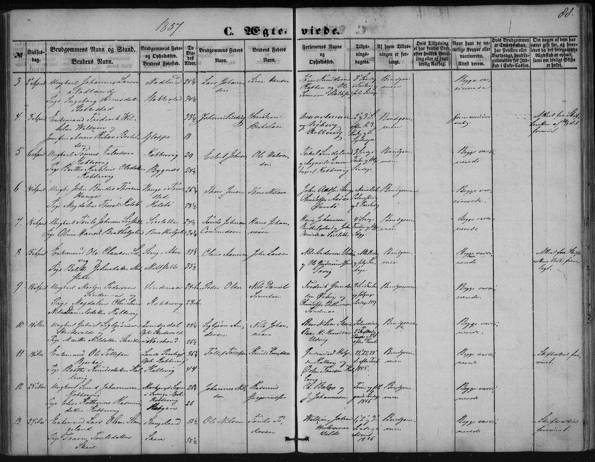 Avaldsnes sokneprestkontor, SAST/A -101851/H/Ha/Haa/L0009: Parish register (official) no. A 9, 1853-1865, p. 88