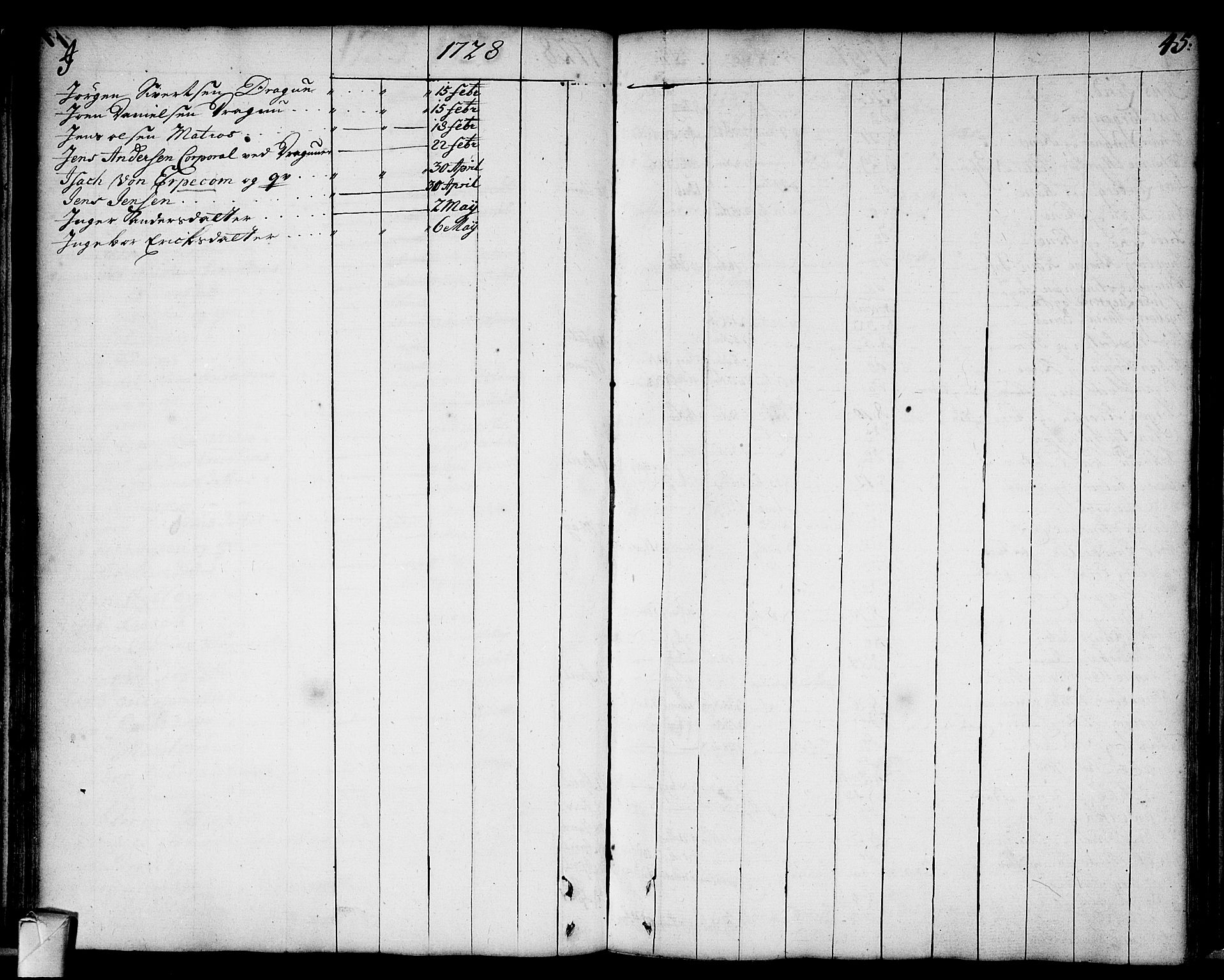 Strømsø kirkebøker, AV/SAKO-A-246/F/Fa/L0002: Parish register (official) no. I 2, 1726-1727, p. 45