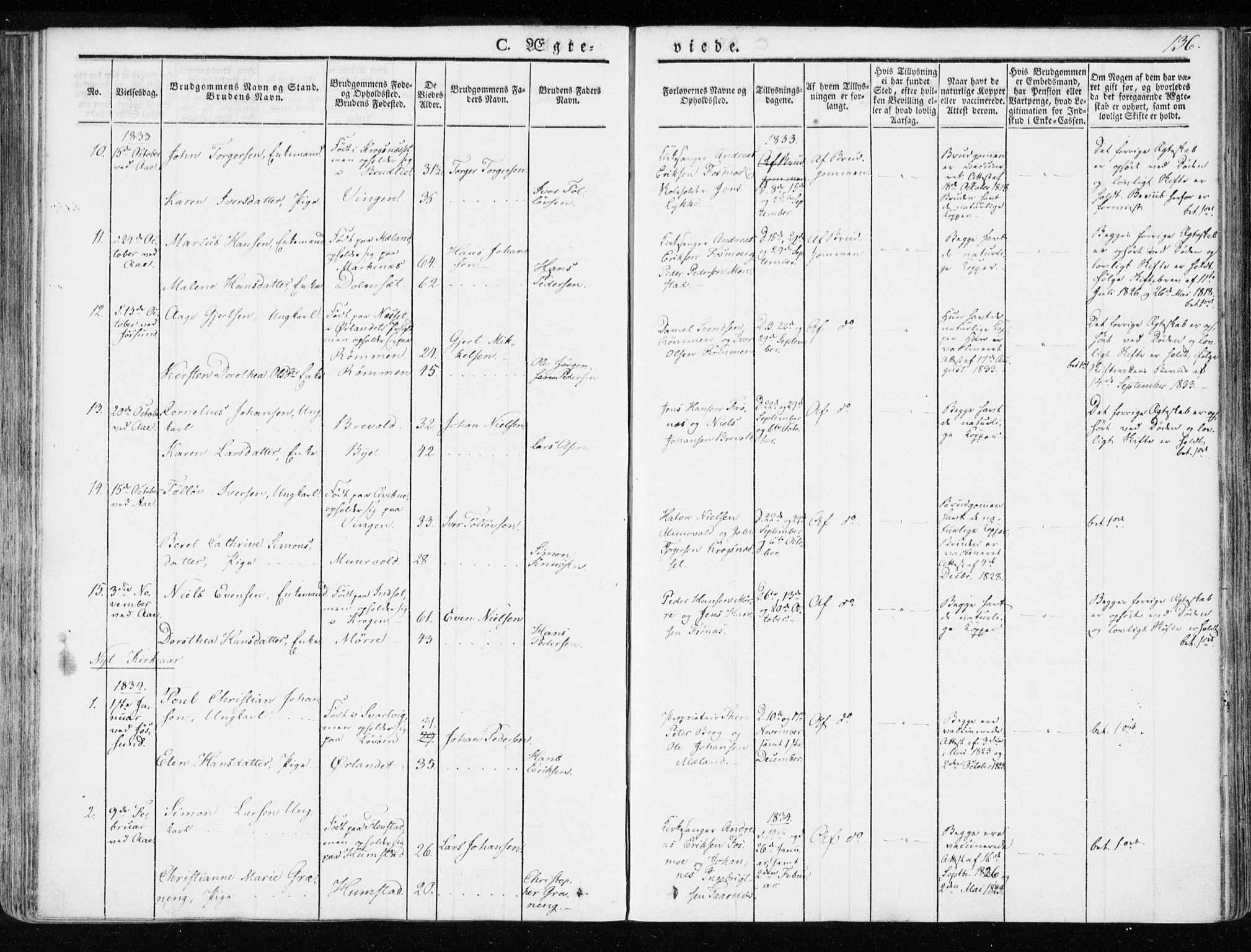 Ministerialprotokoller, klokkerbøker og fødselsregistre - Sør-Trøndelag, SAT/A-1456/655/L0676: Parish register (official) no. 655A05, 1830-1847, p. 136